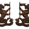 Pair of Wellington College O.T.C. Officer's Bronze Collar Badges