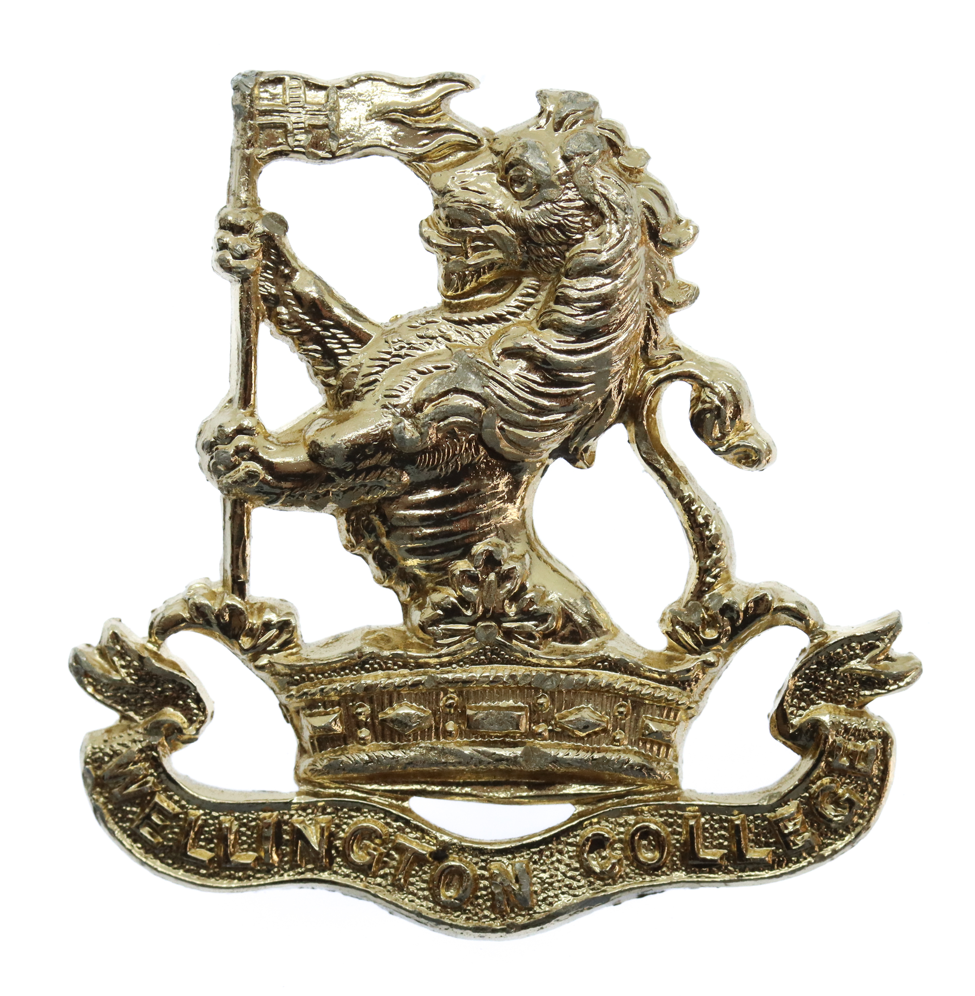 Wellington College O.T.C. Anodised (Staybrite) Cap Badge