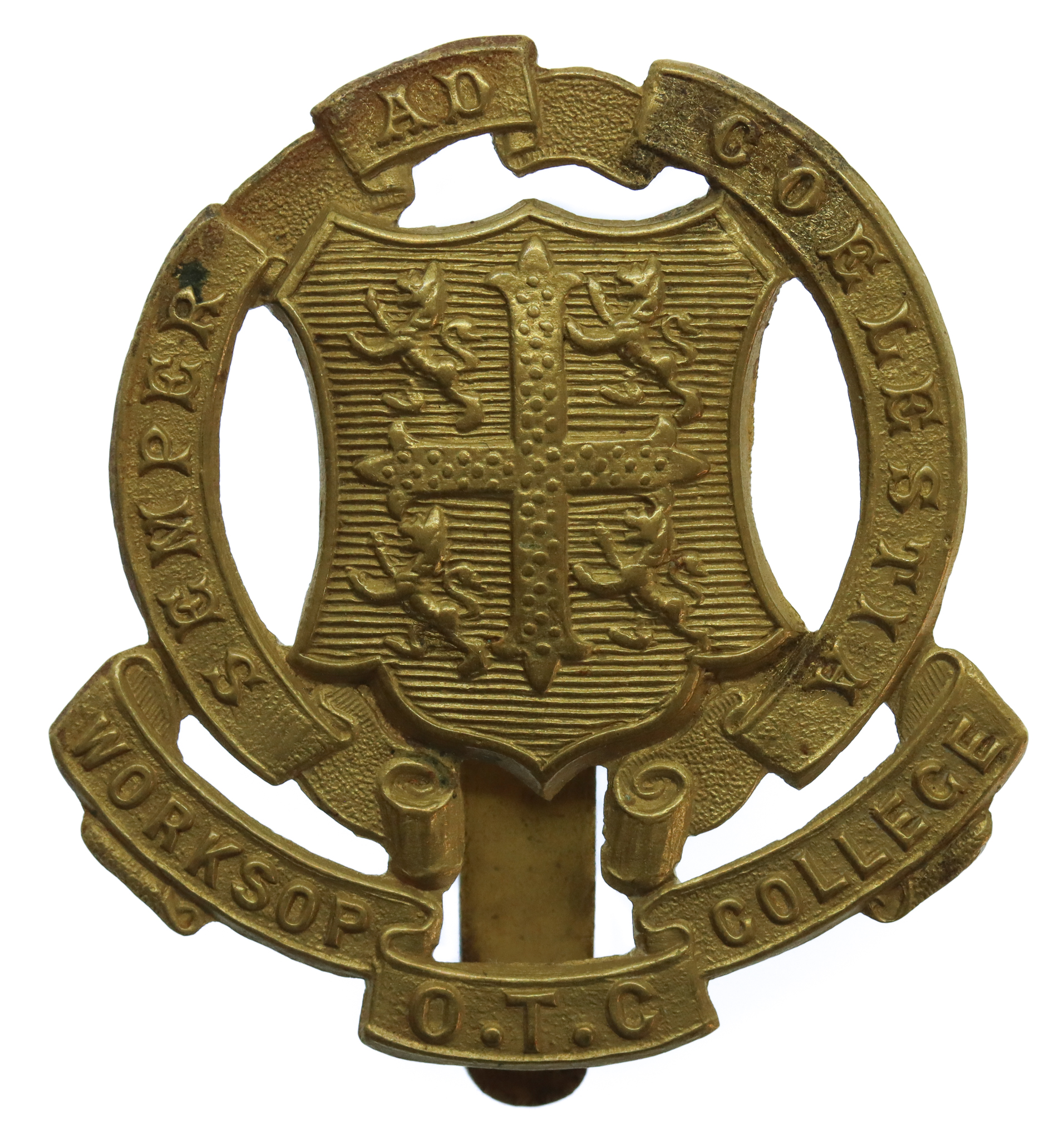 Worksop College, Nottinghamshire O.T.C. Cap Badge
