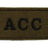 Army Catering Corps (A.C.C.) Cloth Slip On Shoulder Title