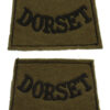 Pair of Dorsetshire Regiment (DORSET) Cloth Slip On Shoulder Title