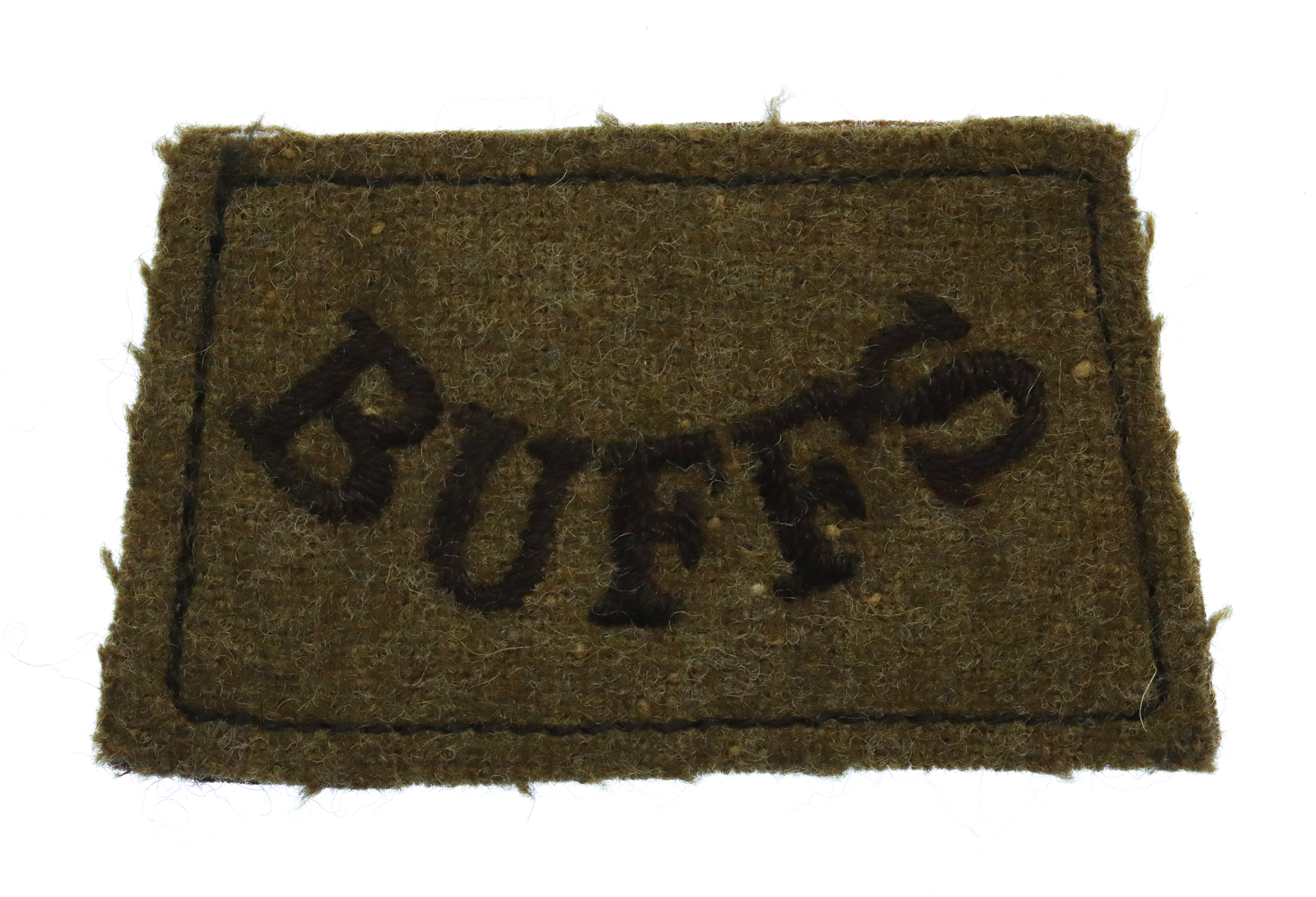 The Buffs East Kent Regiment (BUFFS) WW2 Cloth Slip On Shoulder Title