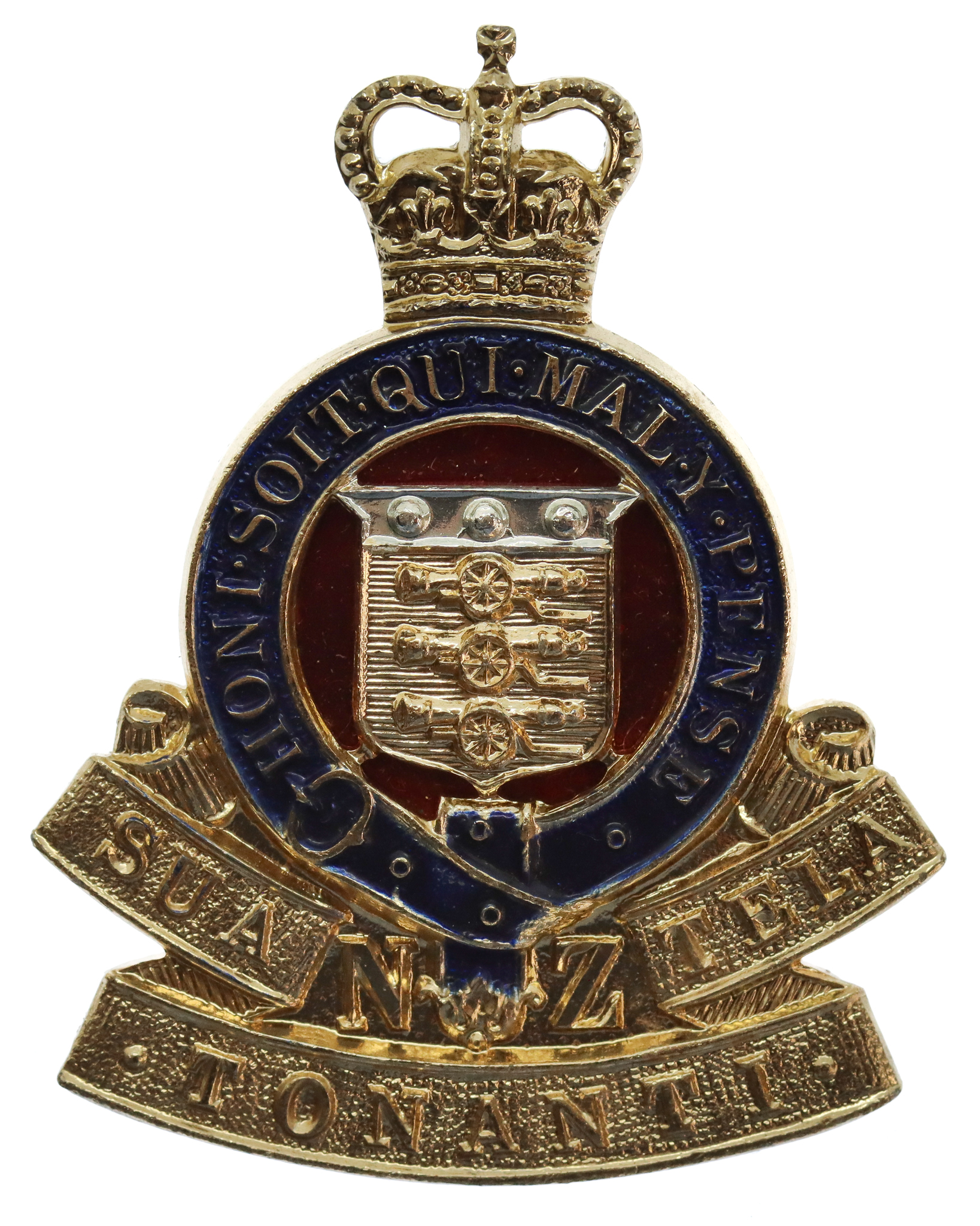 Royal New Zealand Ordnance Corps Anodised (Staybrite) Cap Badge