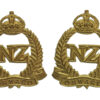 Pair of New Zealand Expeditionary Force (N.Z.E.F.) Collar Badges - King's Crown