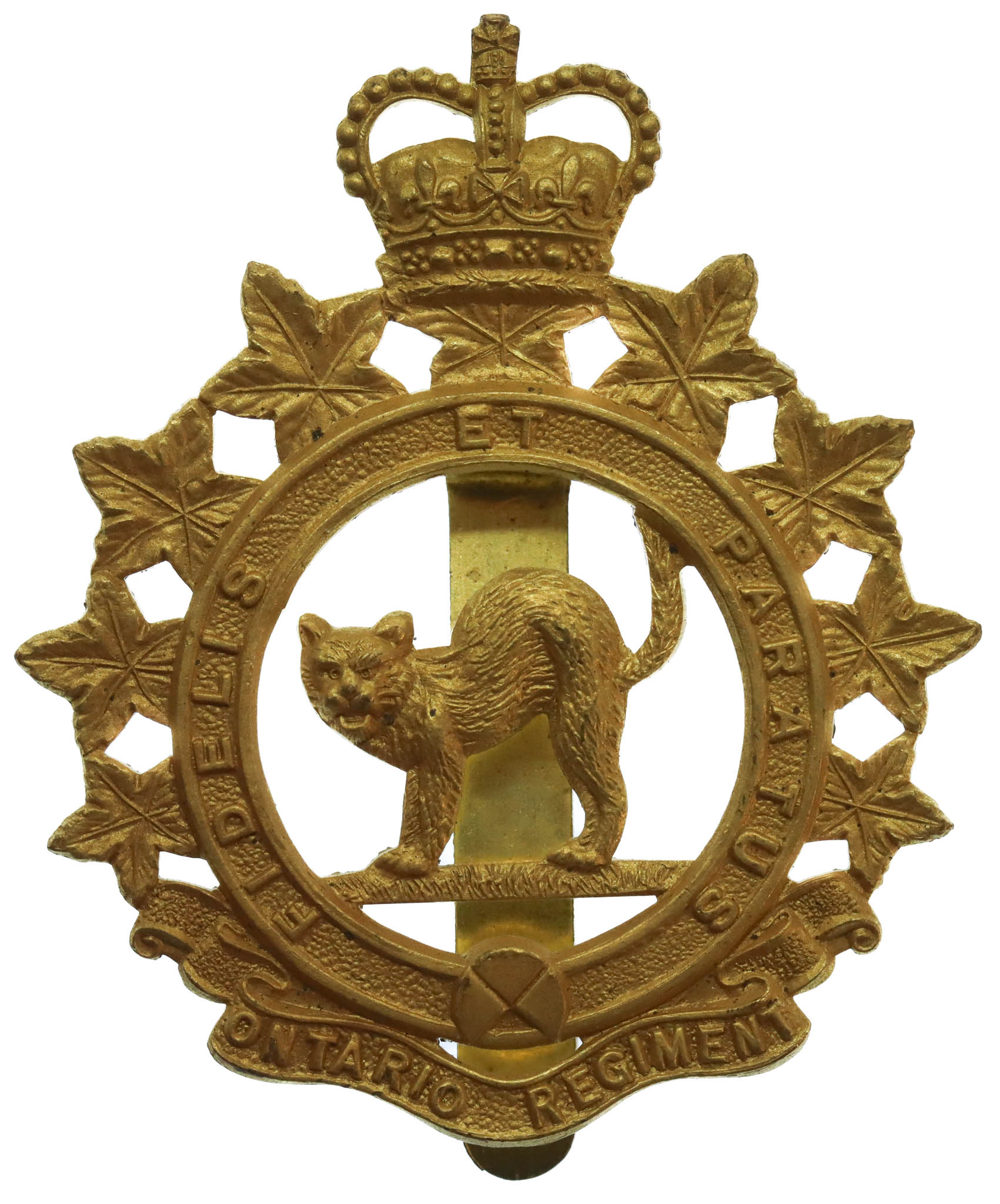 Canadian Ontario Regiment Cap Badge - Queen's Crown