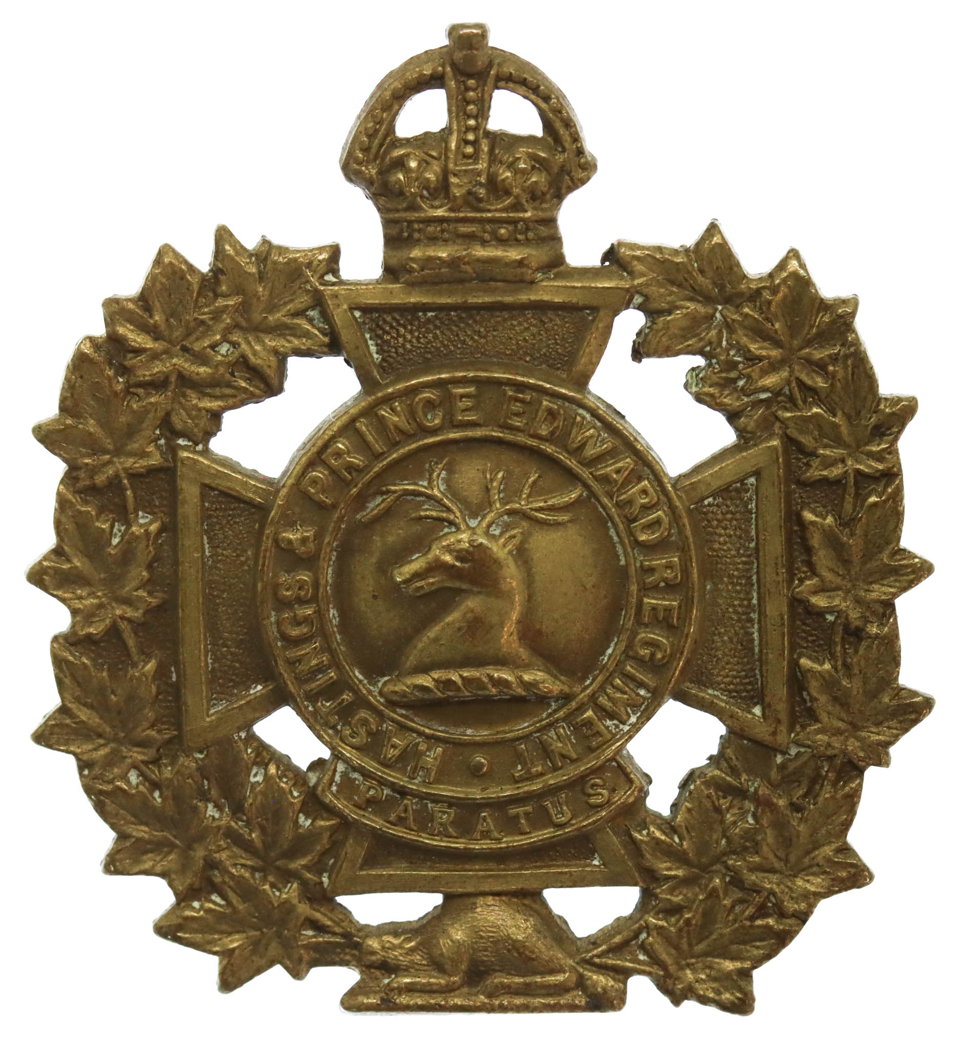 Canadian Hastings & Prince Edward Regiment Cap Badge - King's Crown