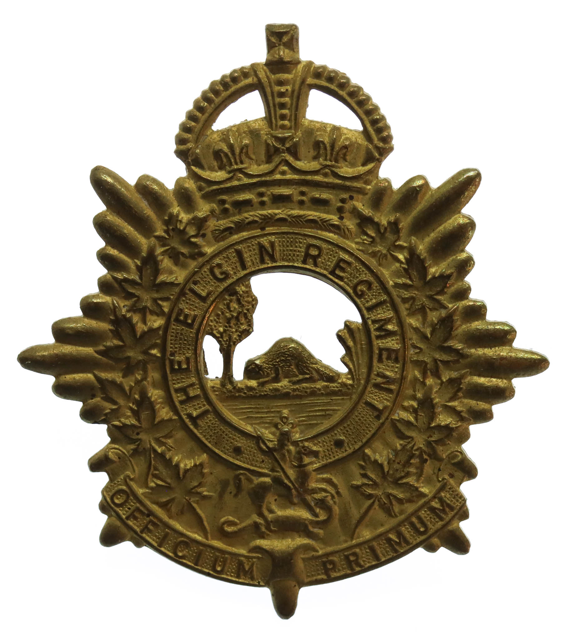 Canadian The Elgin Regiment Cap Badge - King's Crown