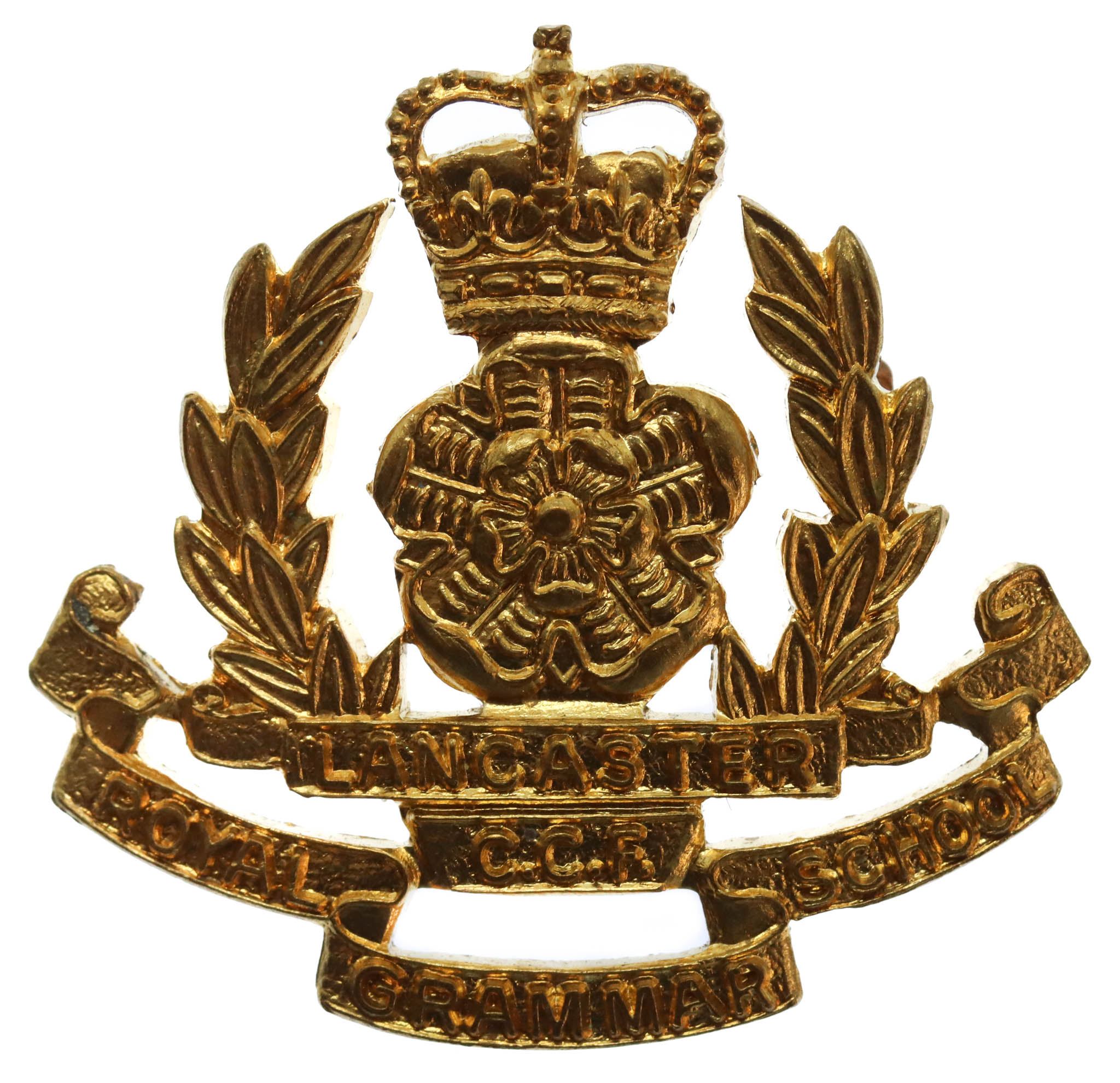 Royal Grammar School Lancaster C.C.F. Cap Badge - Queen's Crown