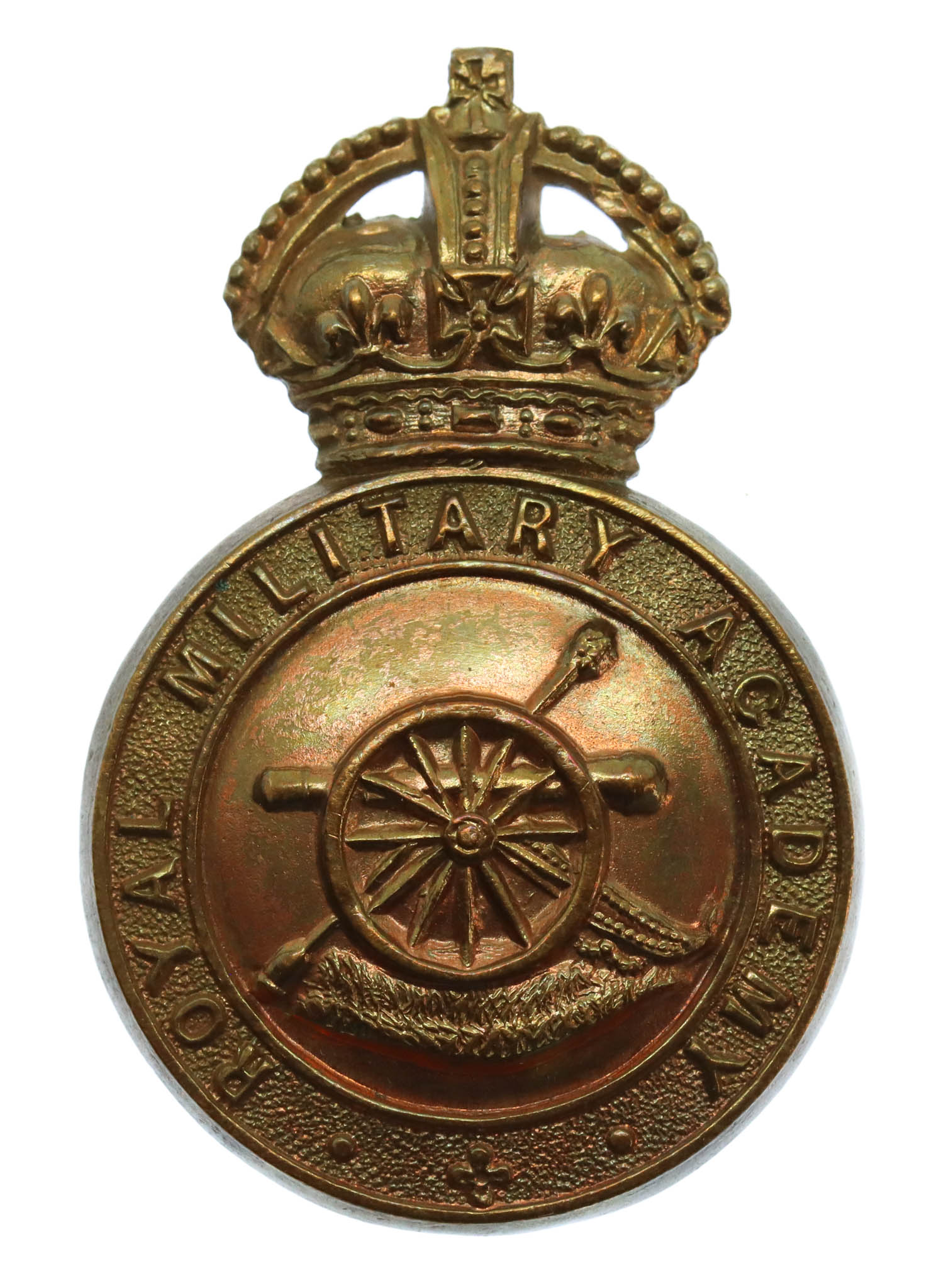 Royal Military Academy Woolwich Officer Cadet Cap Badge - King's Crown