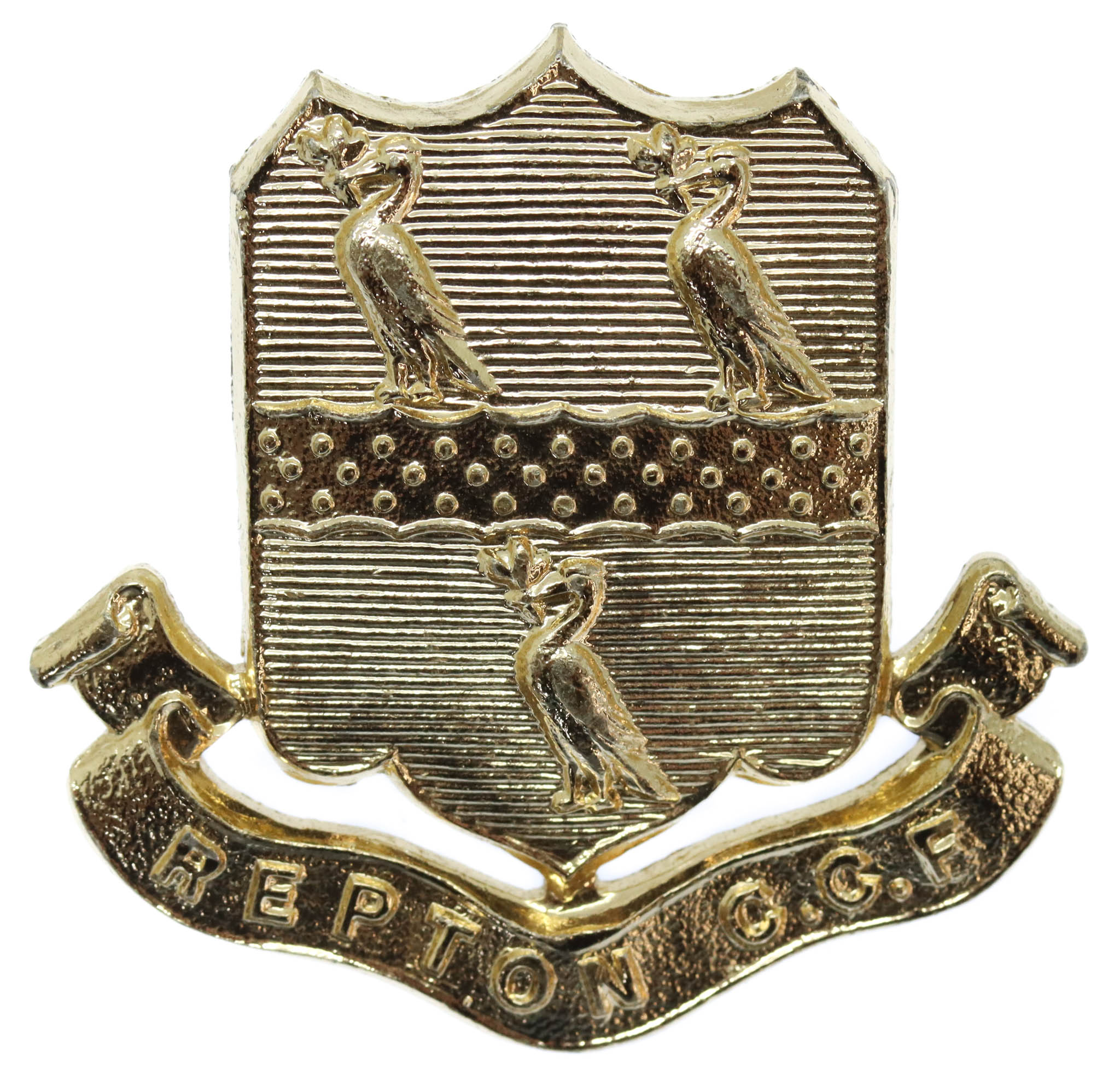 Repton School C.C.F. Anodised (Staybrite) Cap Badge