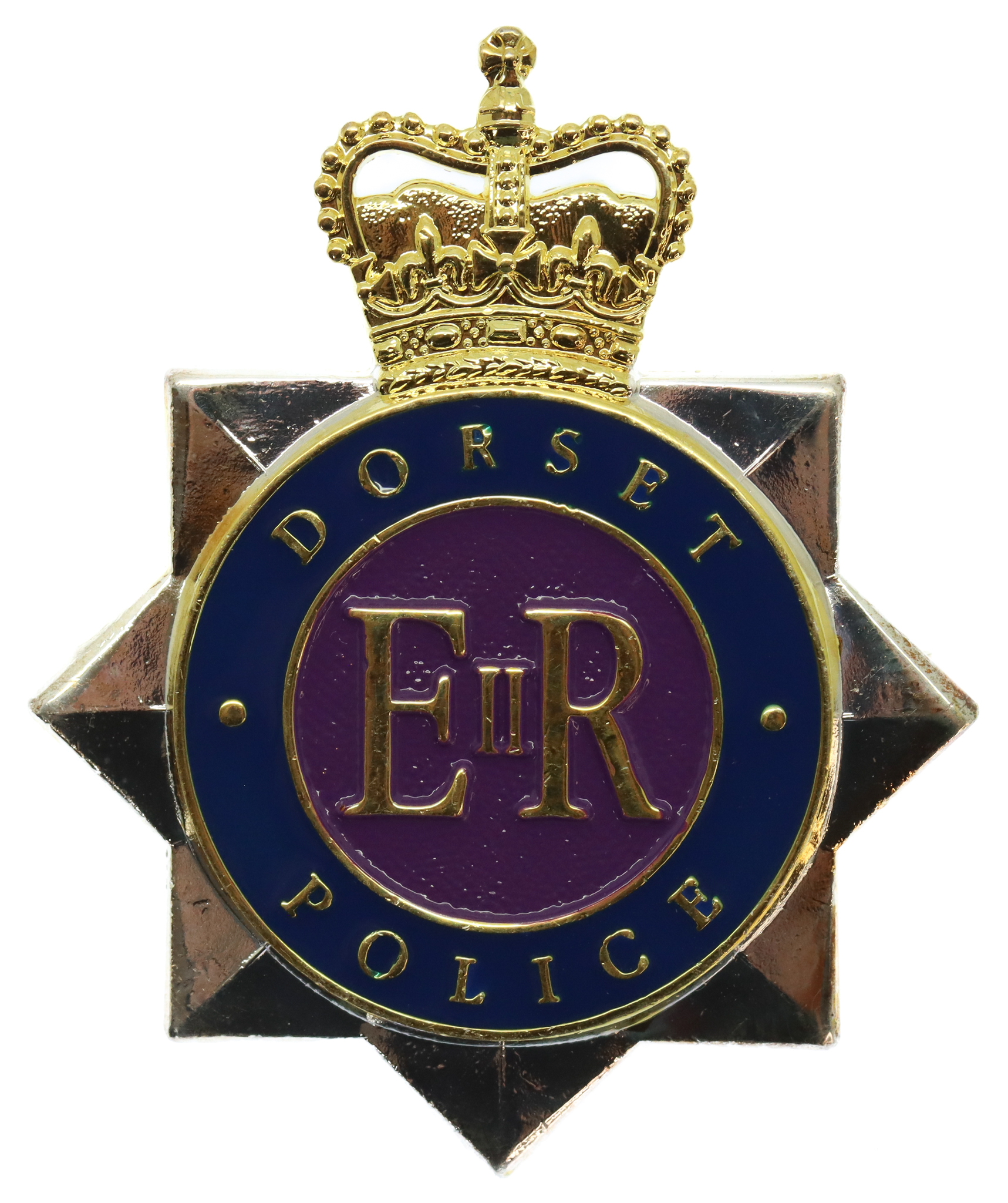 Dorset Police Enamelled Cap Badge - Queen's Crown