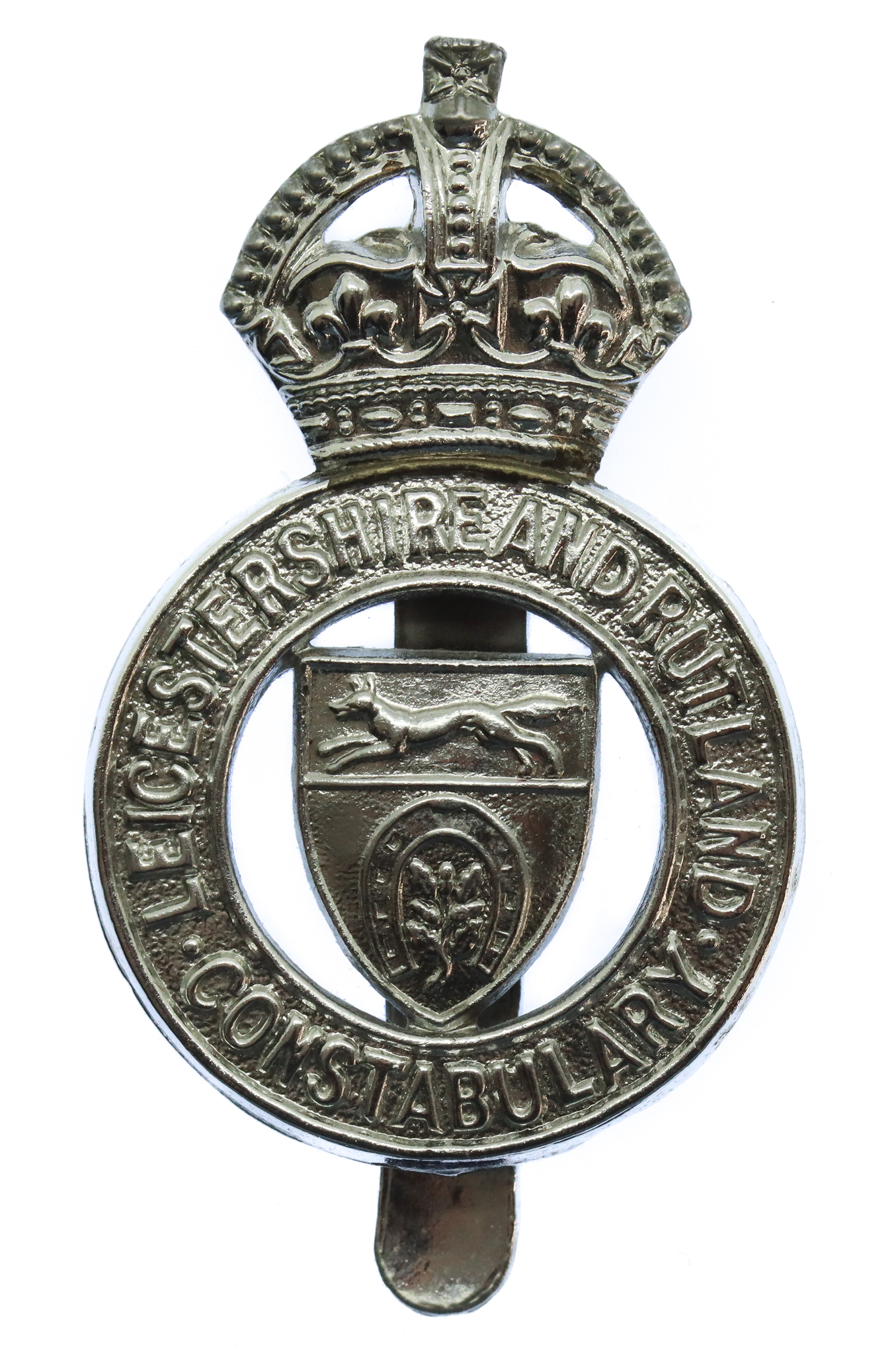 Leicestershire and Rutland Constabulary Cap Badge - King's Crown