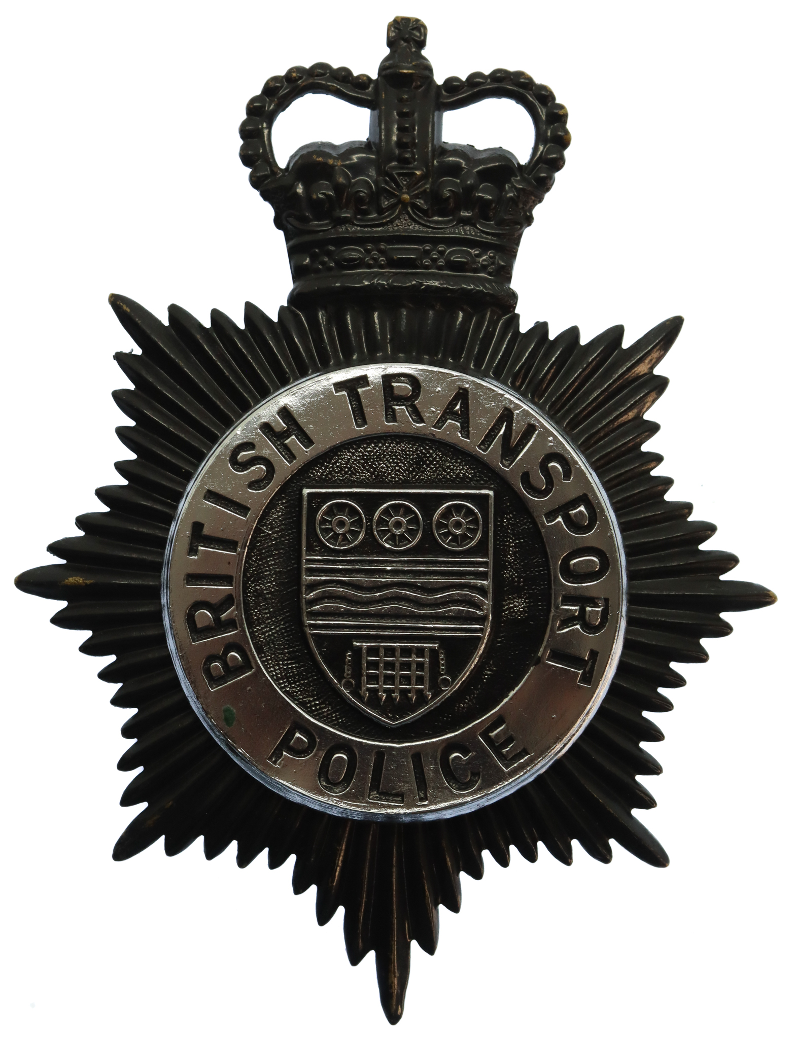 British Transport Police (B.T.P.) Night Hemet Plate - Queen's Crown