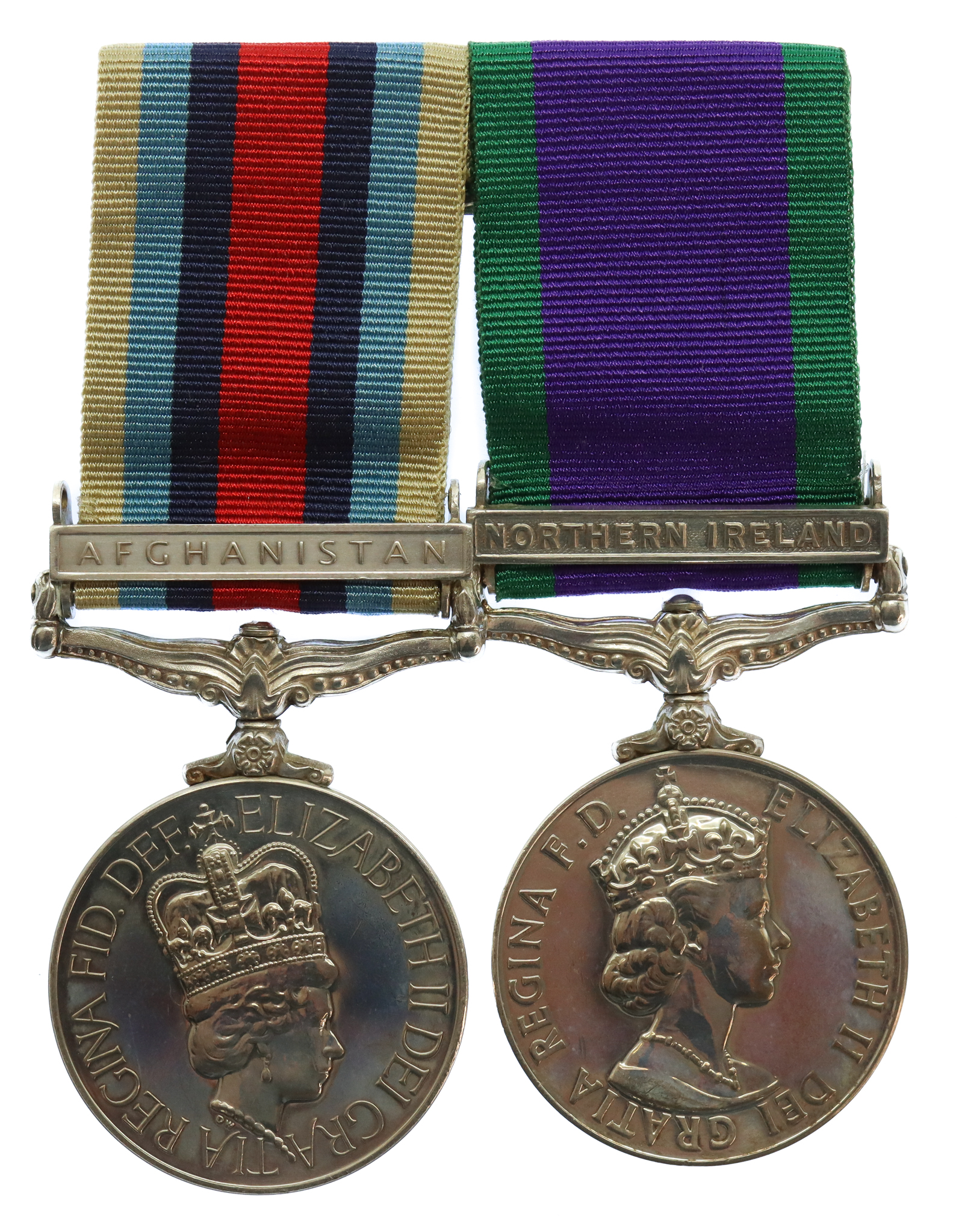 OSM Afghanistan & Campaign Service Medal (Clasp - Northern Ireland) Pair - Mne. L. Dunning, Royal Marines