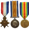 WW1 1914-15 Star Medal Trio - Pte. A. Fields, York & Lancaster Regiment - Wounded