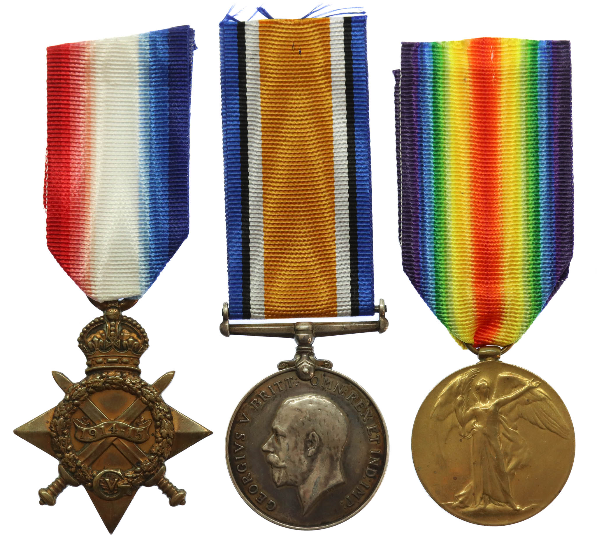 WW1 1914-15 Star Medal Trio - Pte. A. Fields, York & Lancaster Regiment - Wounded