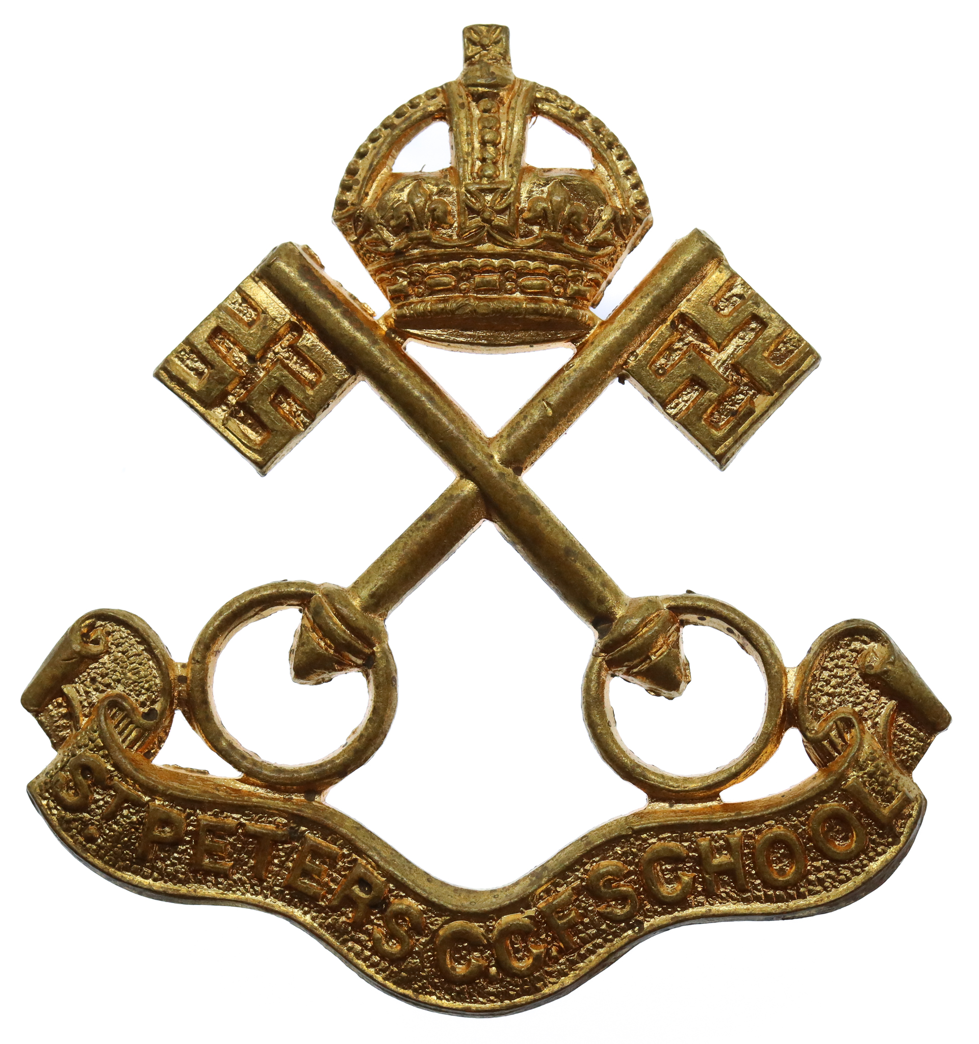 St. Peter's School C.C.F. Cap Badge - King's Crown