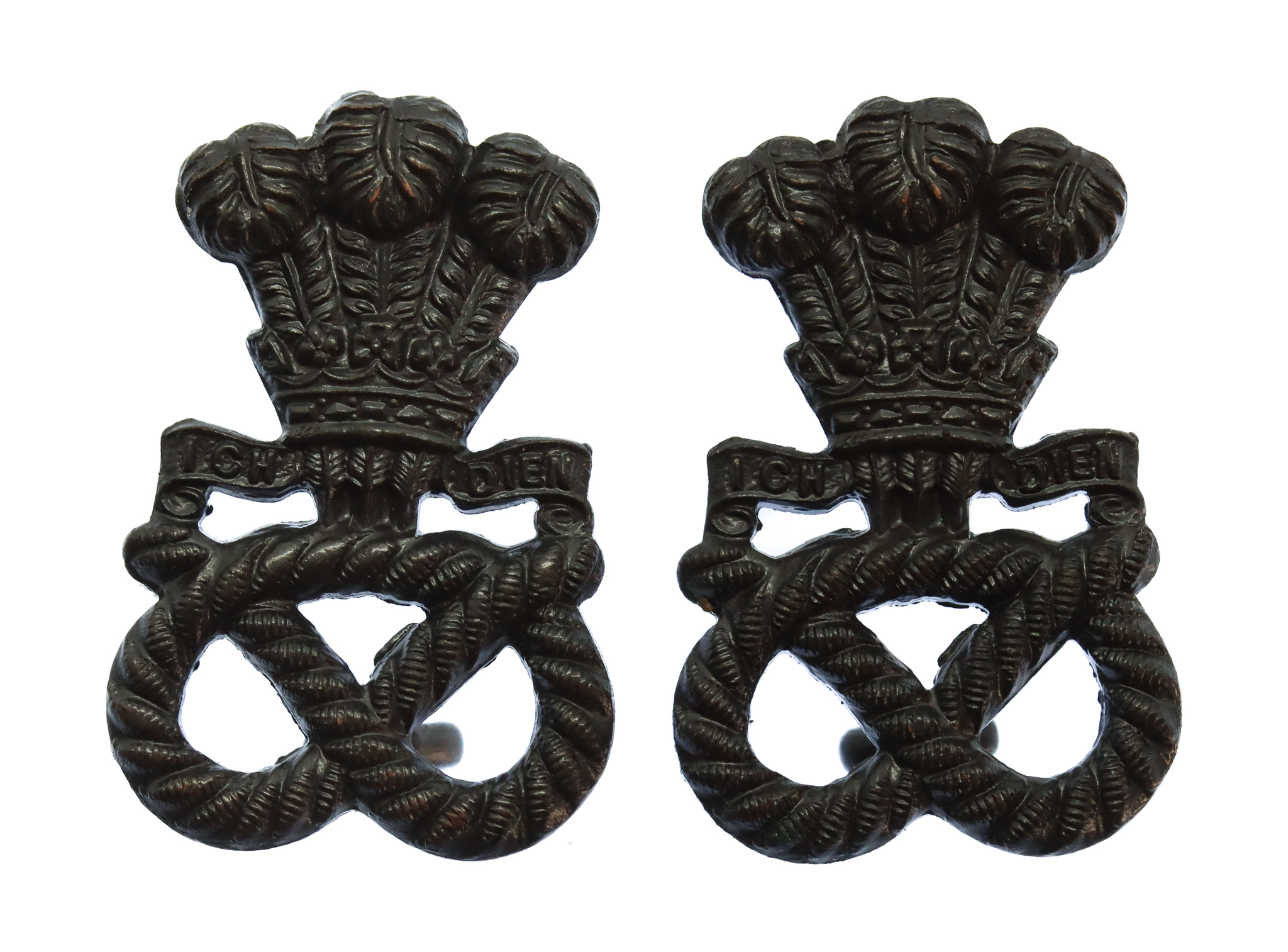 Pair of North Staffordshire Regiment Officer's Service Dress Collar Badges