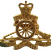 Royal Artillery Officer's Dress Gilt Cap Badge - Queen's Crown