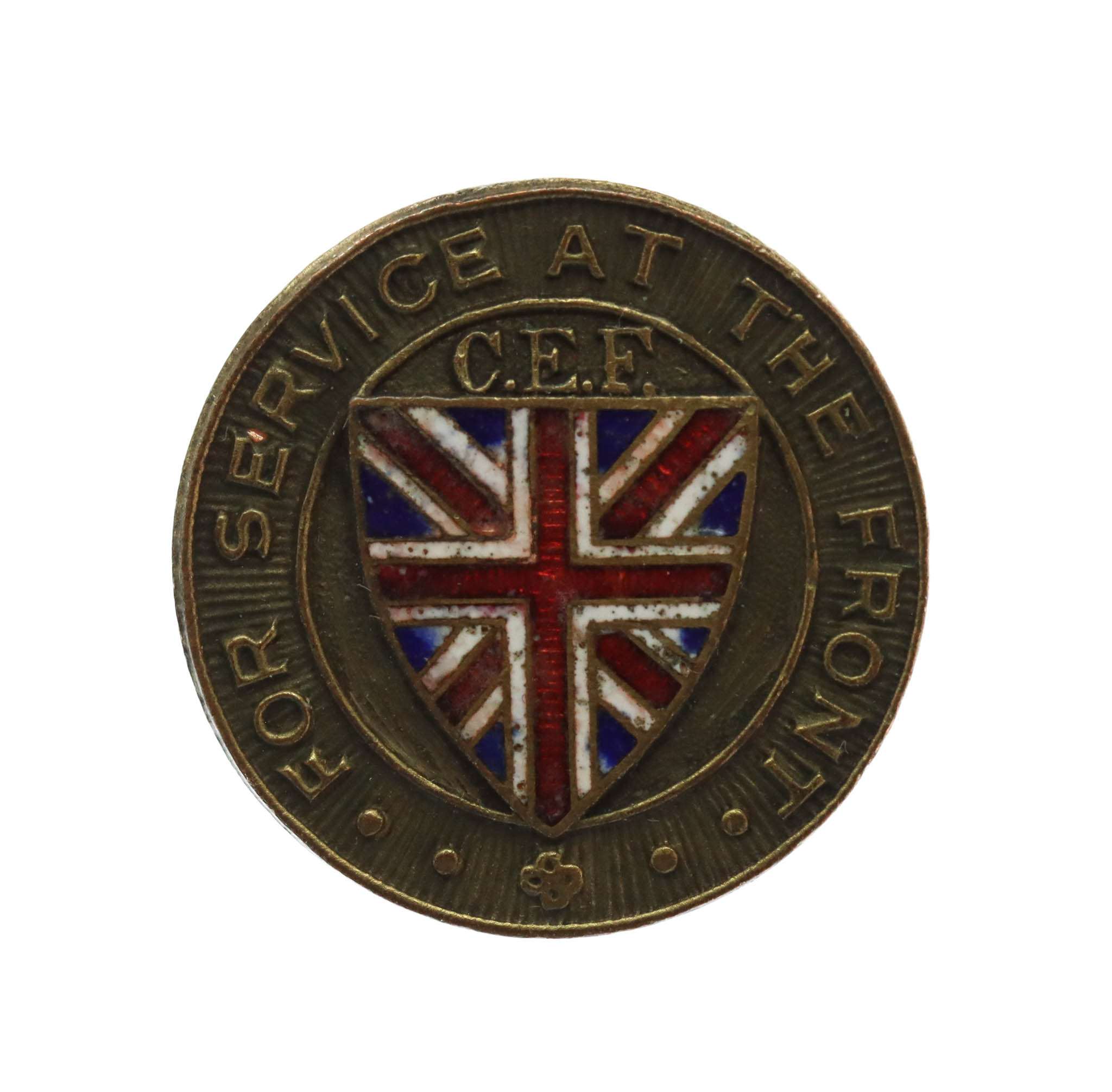 WW1 Canadian Expeditionary Force C.E.F. For Services at the Front Lapel Badge