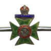 King's Royal Rifle Corps (K.R.R.C.) Sterling Silver & Enamel Sweetheart Brooch/Tie Pin - King's Crown