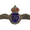 Royal Air Force (R.A.F.) Silver & Enamel Sweetheart Brooch/Tie Pin - King's Crown