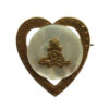 Royal Artillery Mother of Pearl on Brass Heart Sweetheart Brooch