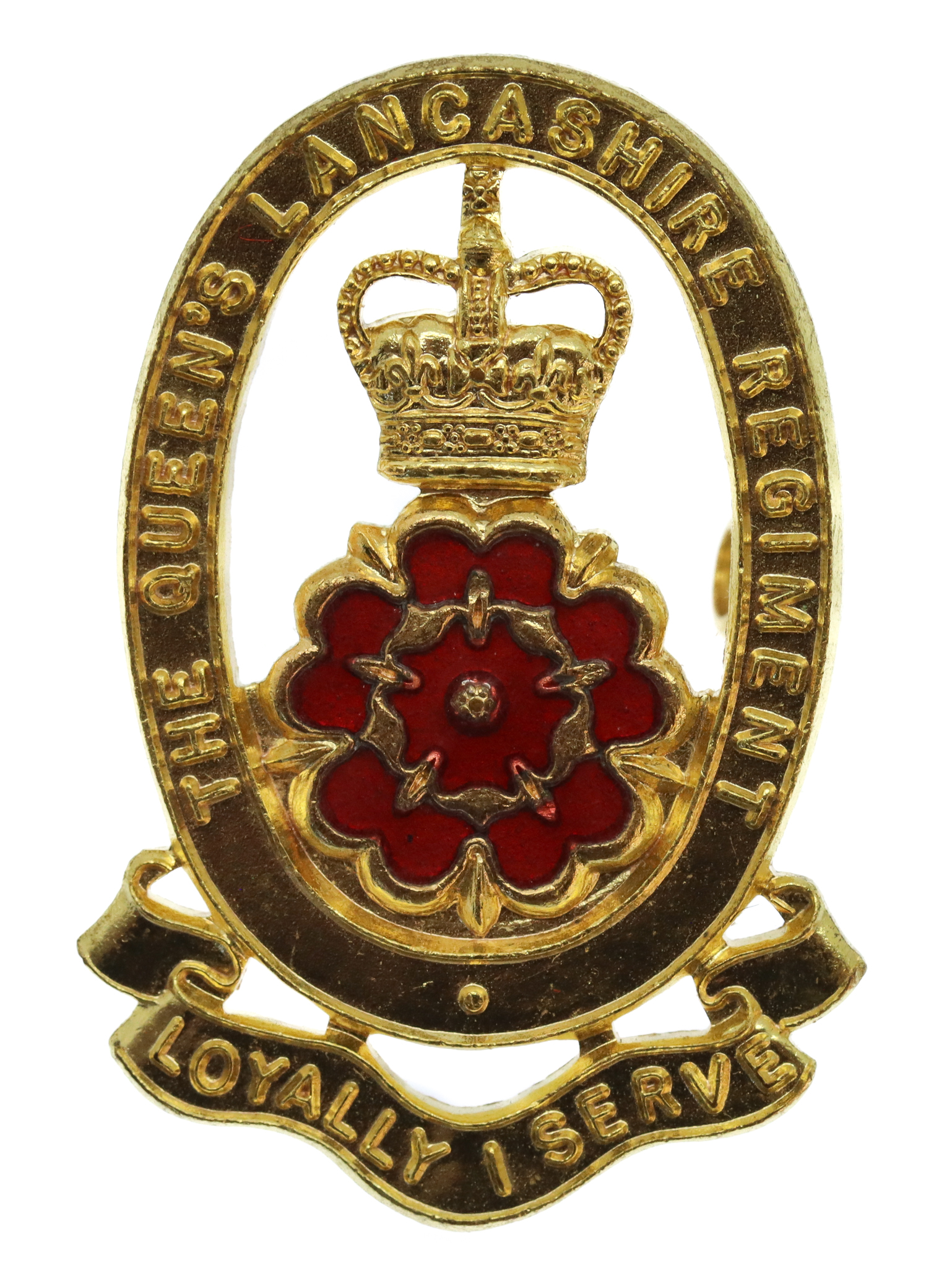 The Queen's Lancashire Regiment Metal & Enamel Cap Badge