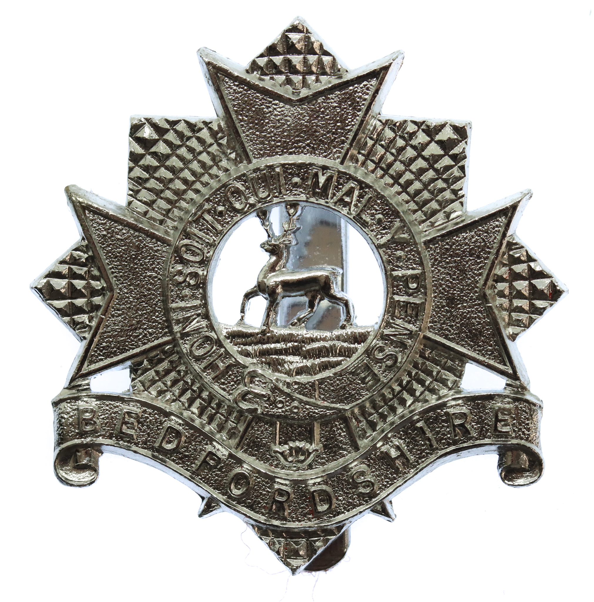 Bedfordshire Regiment (Territorials) Anodised (Staybrite) Cap Badge