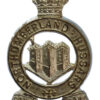 Northumberland Hussars Officer's Silvered Cap Badge - King's Crown