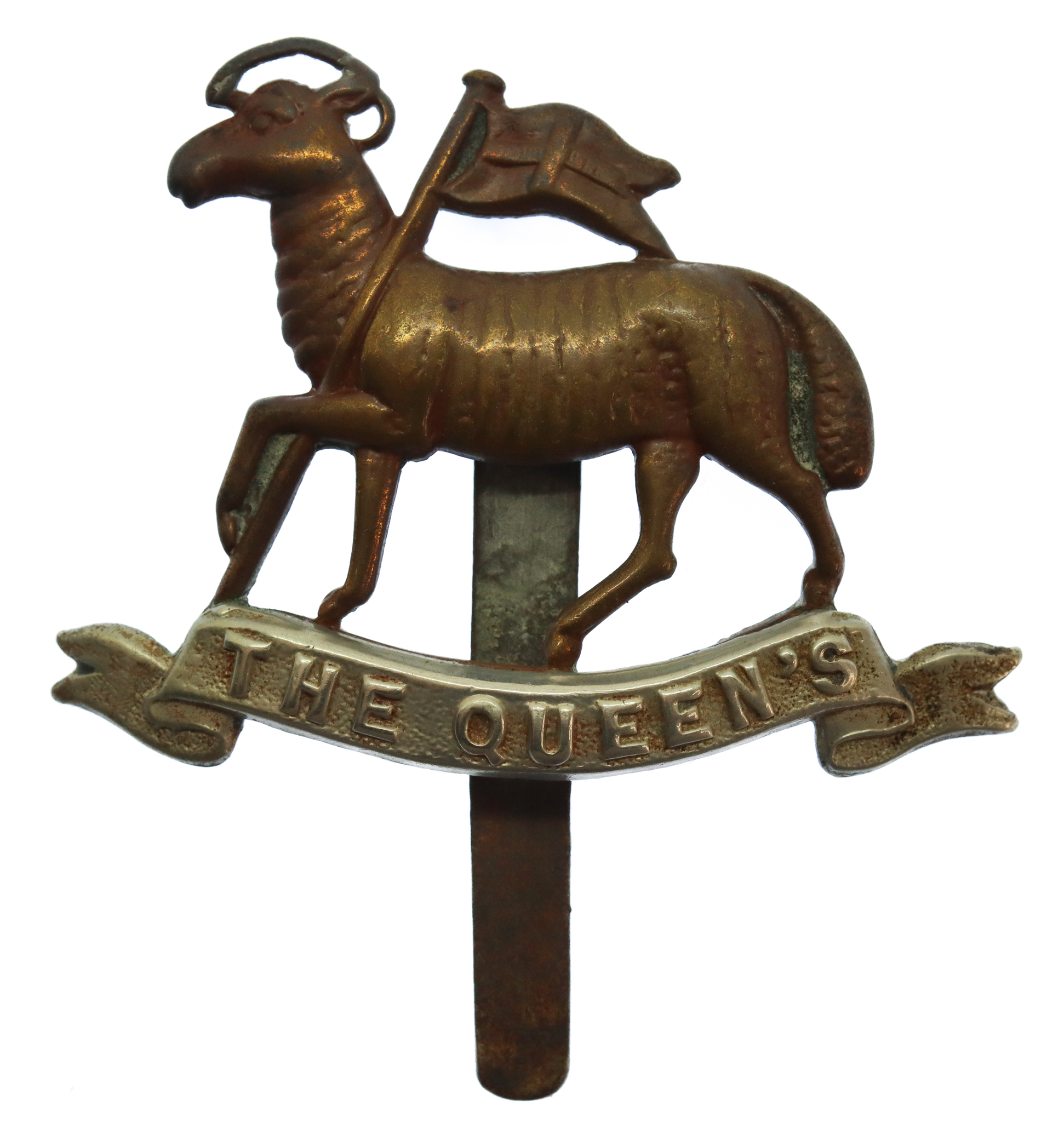 The Queen's (Royal West Surrey) Regiment Bi-metal Cap Badge