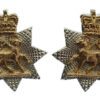 Pair of Queen's Royal Surrey Regiment Anodised (Staybrite) Collar Badges
