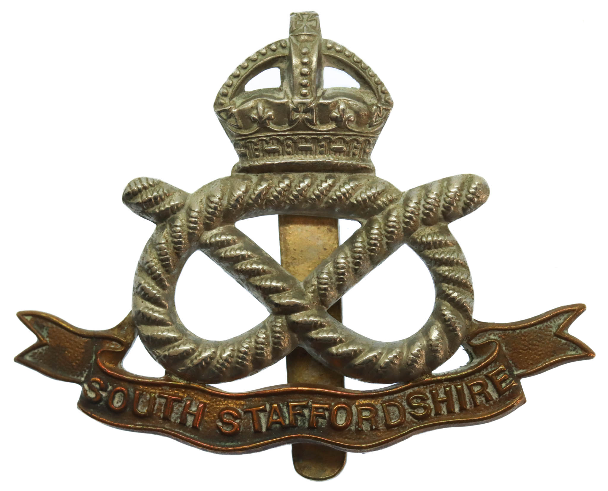 South Staffordshire Regiment Cap Badge - King's Crown