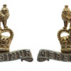 Pair of 15th/19th Hussars Anodised (Staybrite) Collar Badges