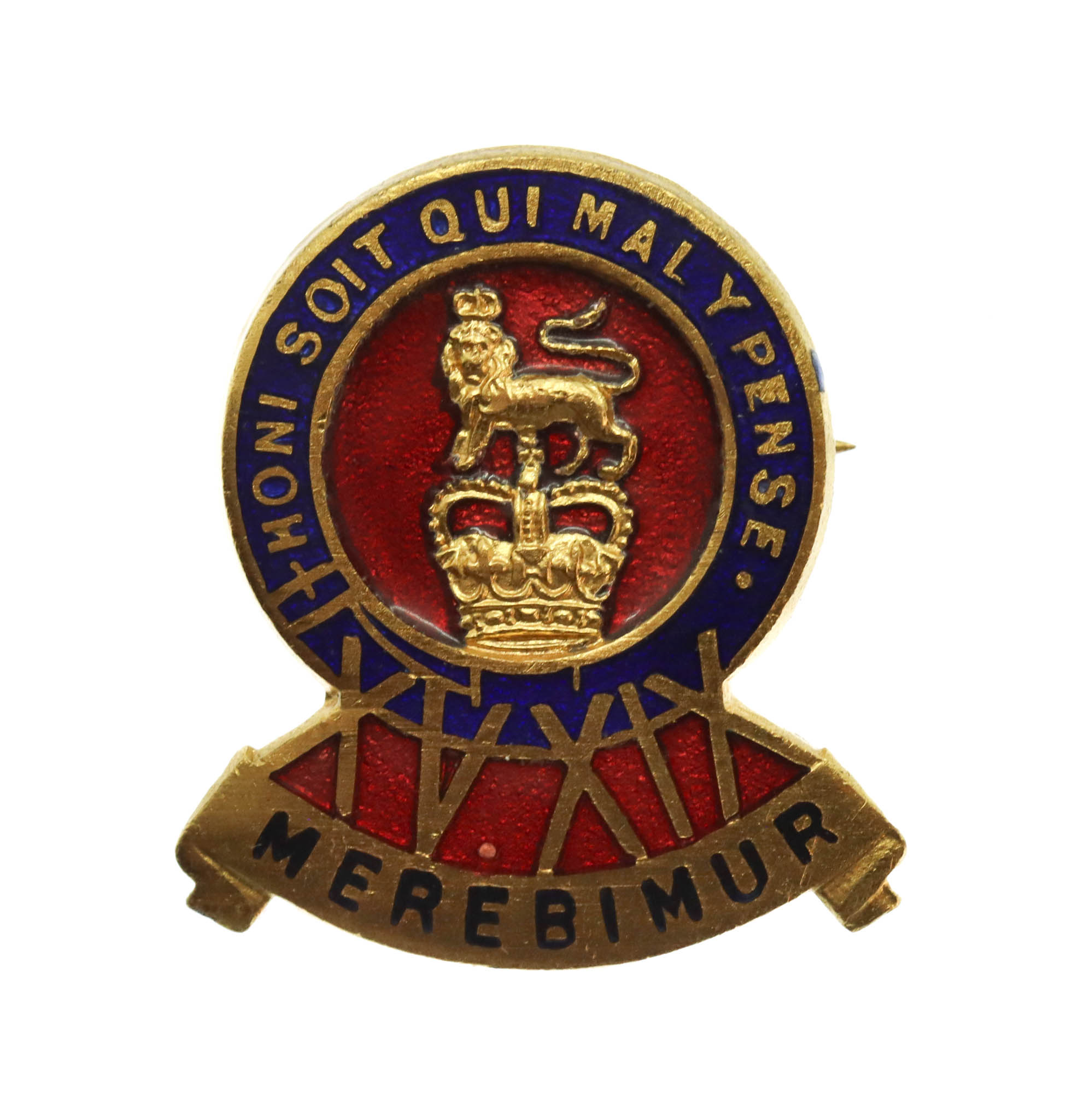 15th/19th Hussars Enamelled Lapel Pin Badge - Queen's Crown