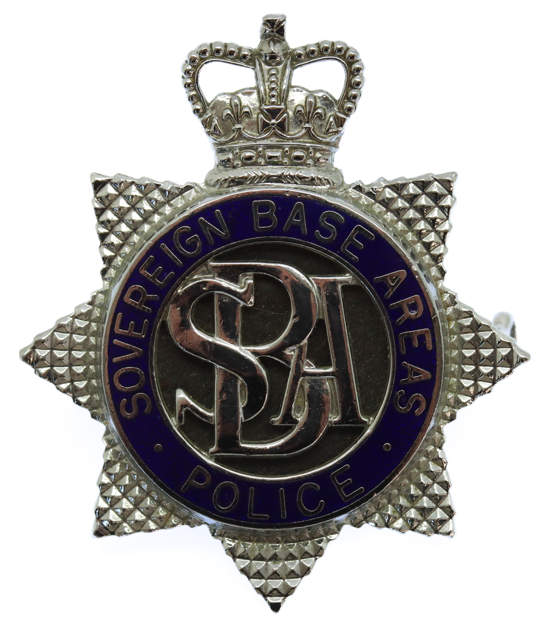 Sovereign Base Areas Police, Cyprus Enamelled Cap Badge - Queen's Crown