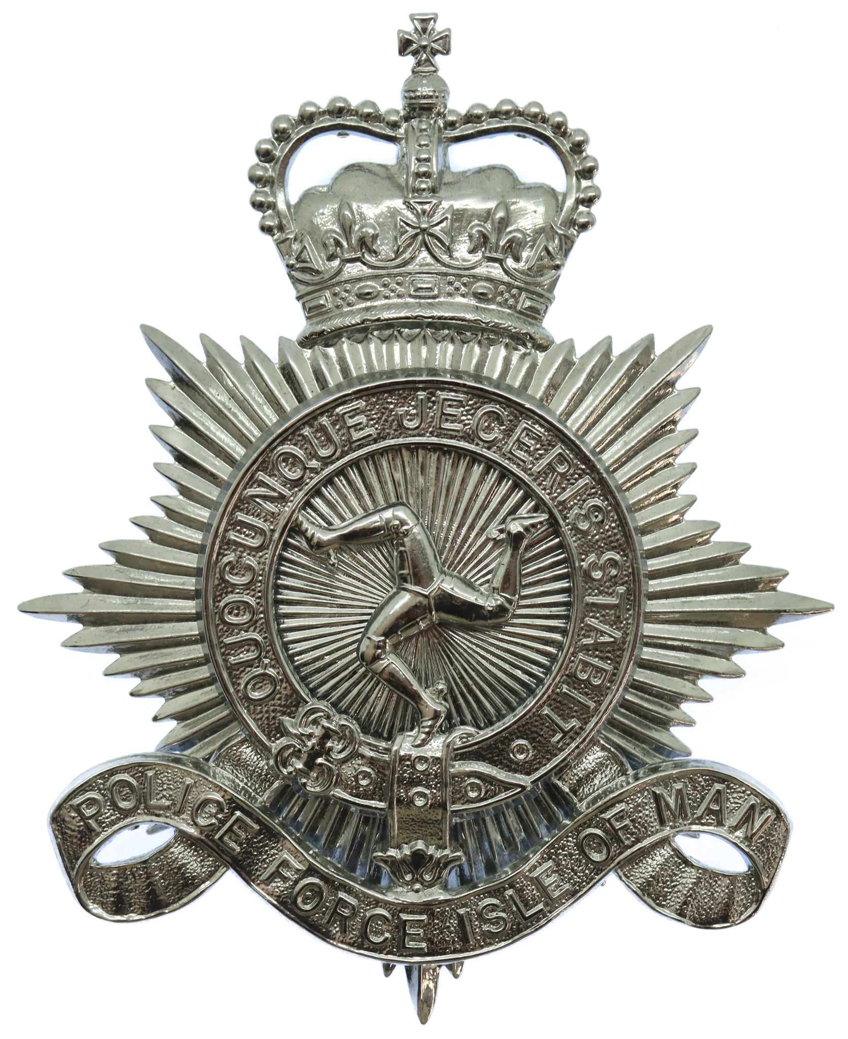 Isle of Man Constabulary Helmet Plate - Queen's Crown