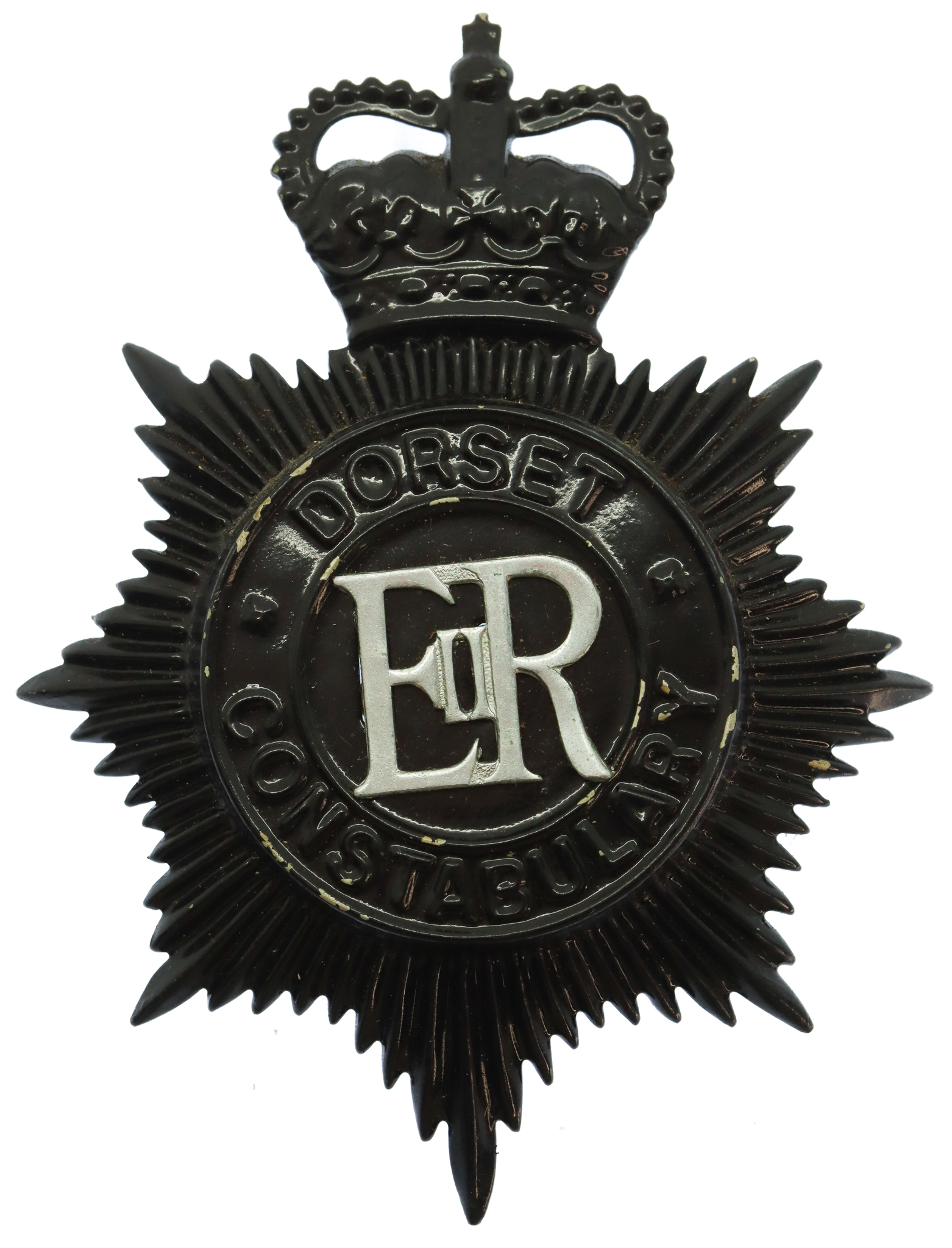 Dorset Constabulary Night Helmet Plate - Queen's Crown