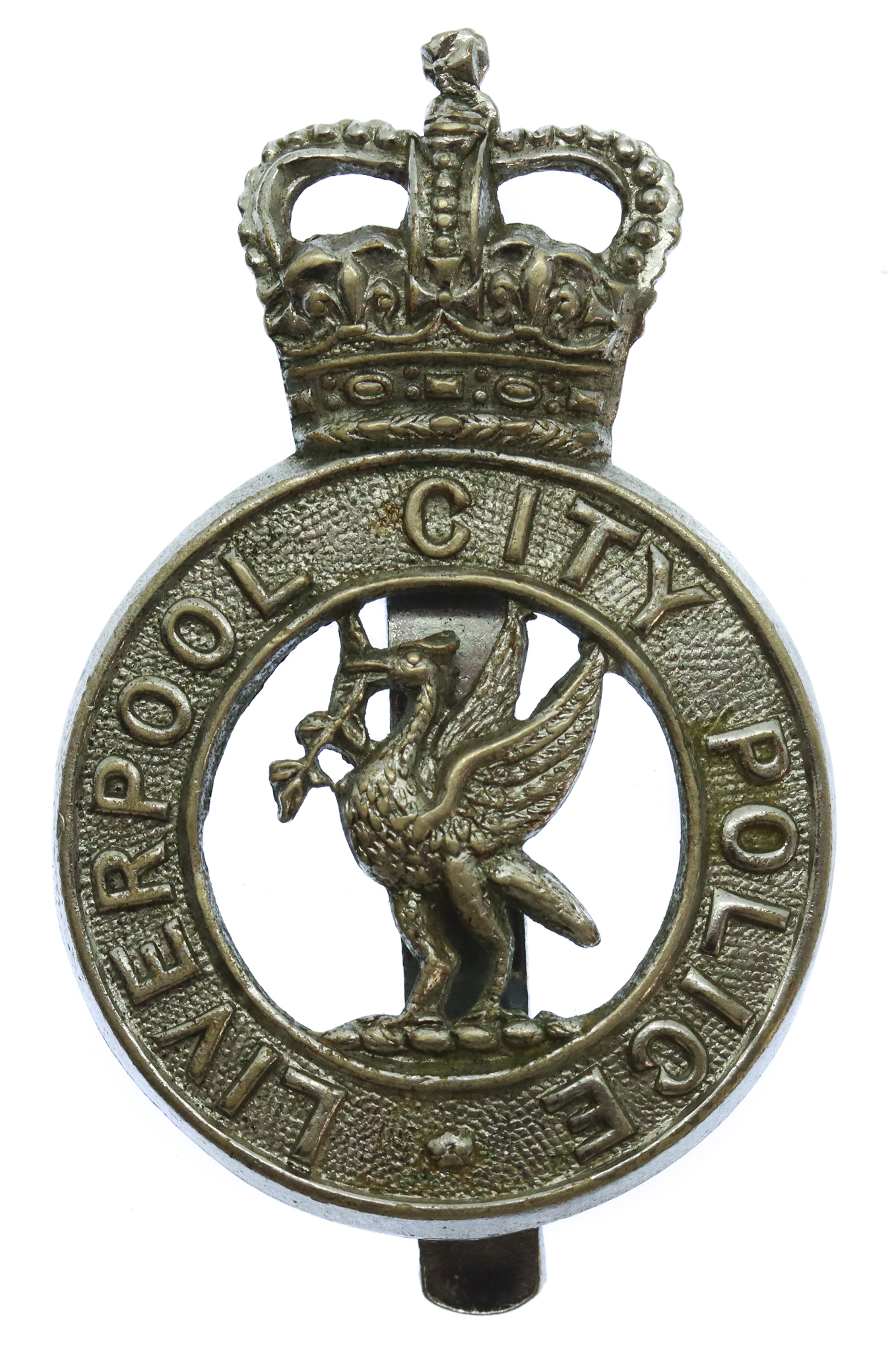 Liverpool City Police Cap Badge - Queen's Crown