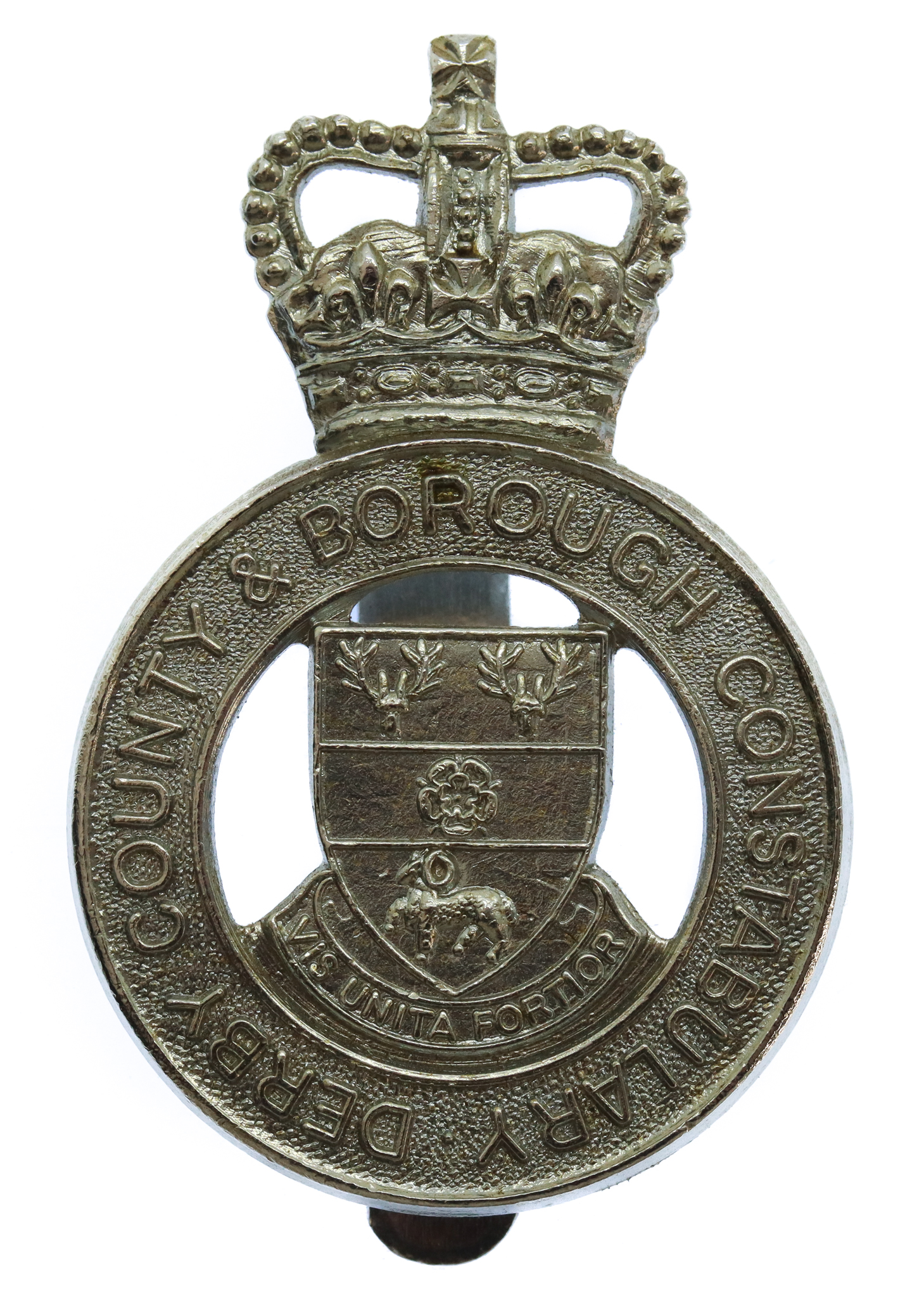Derby County & Borough Constabulary Cap Badge - Queen's Crown
