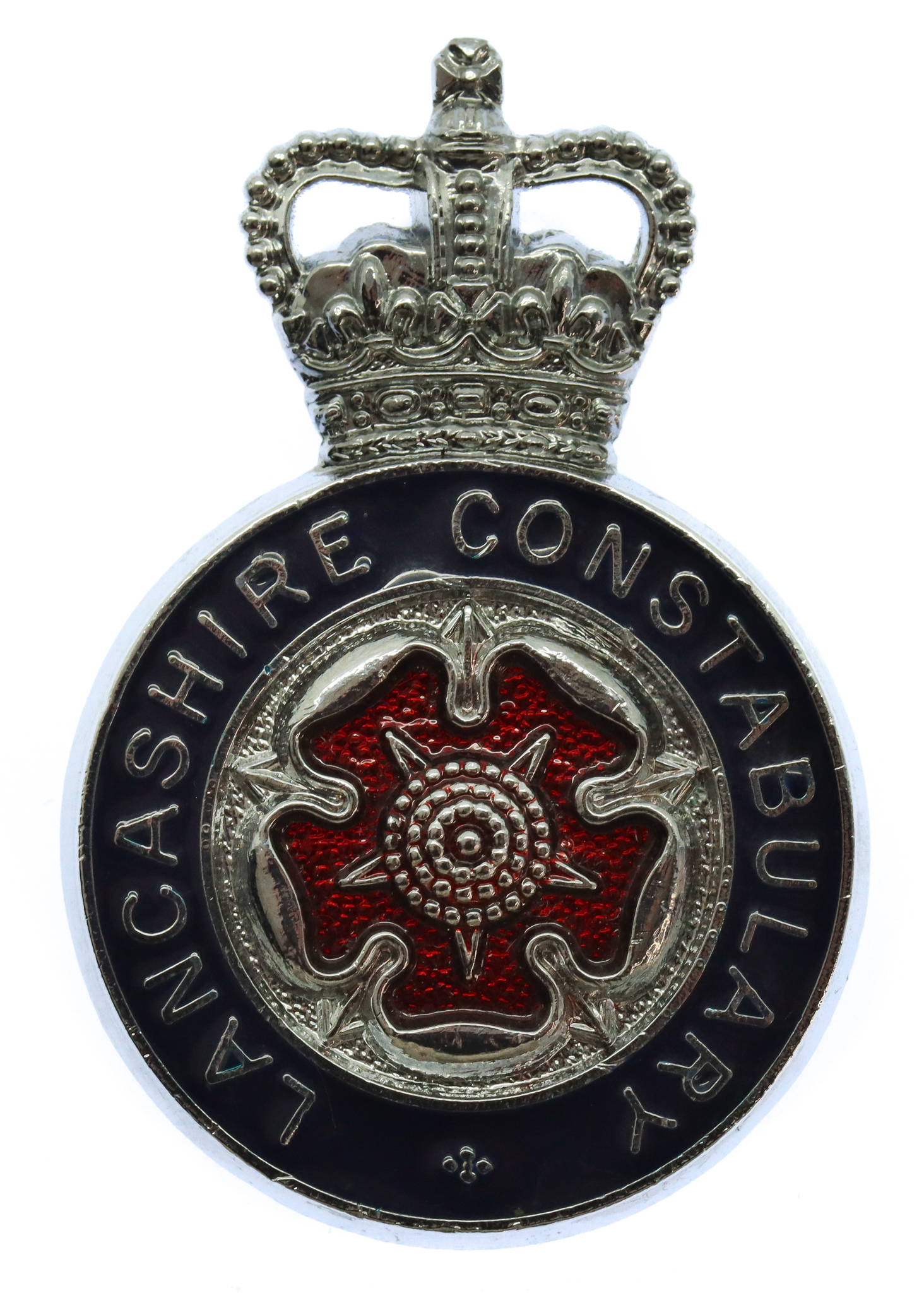 Lancashire Constabulary Enamelled Cap Badge - Queen's Crown