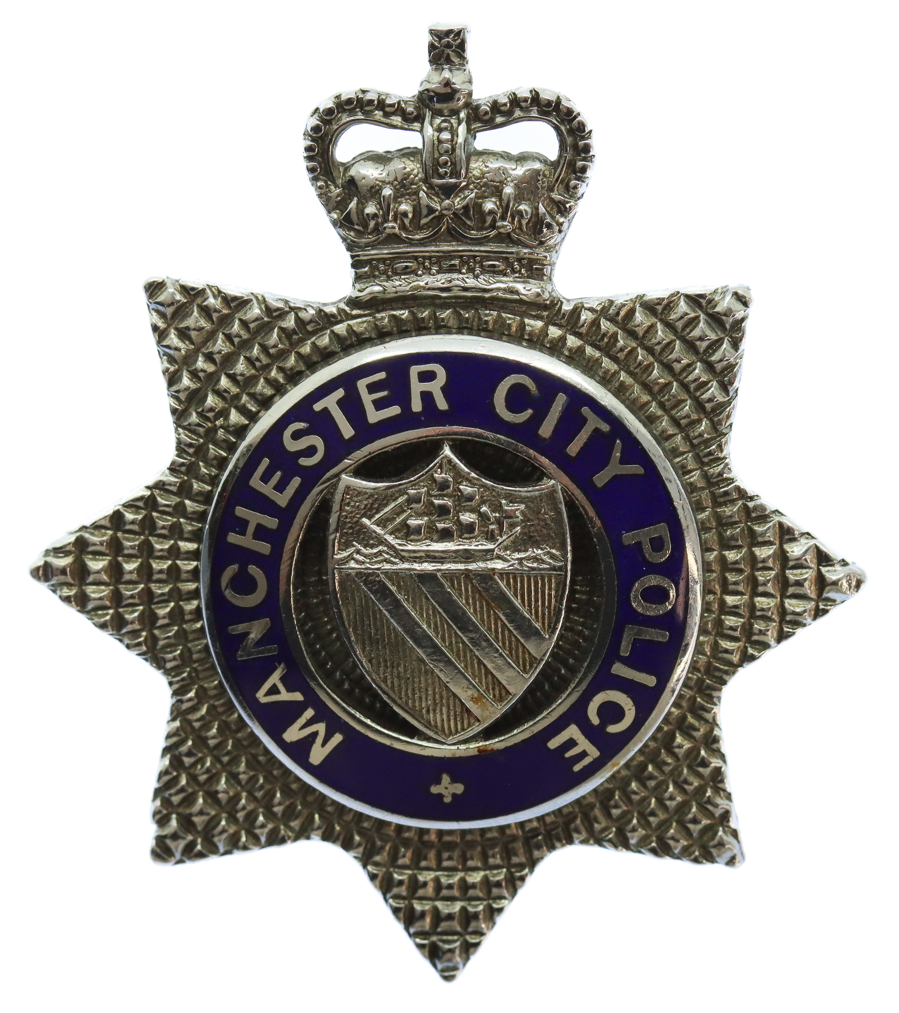 Manchester City Police Senior Officer's Enamelled Cap Badge - Queen's Crown 