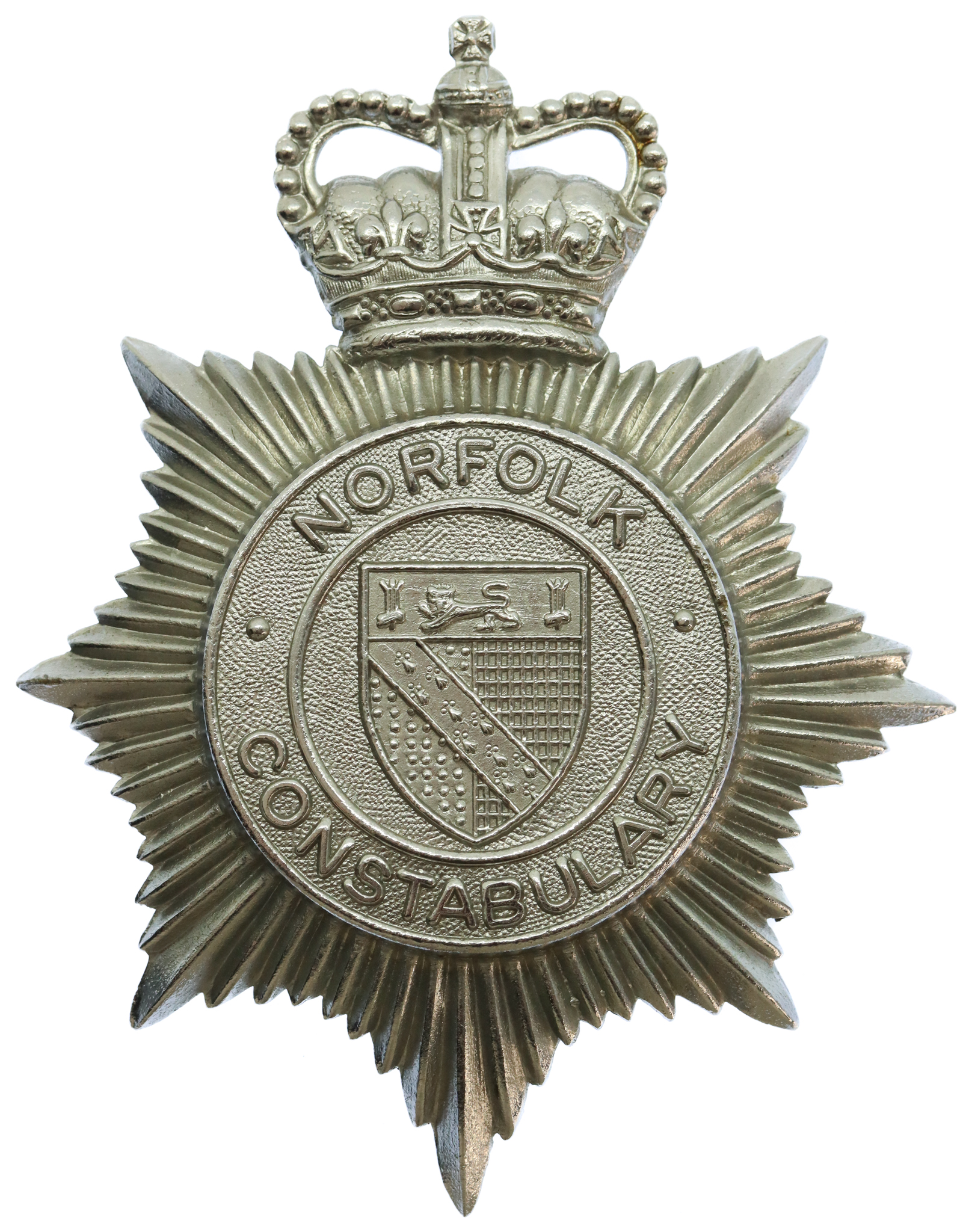 Norfolk Constabulary Helmet Plate - Queen's Crown