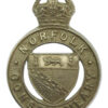 Norfolk Constabulary White Metal Cap Badge - King's Crown