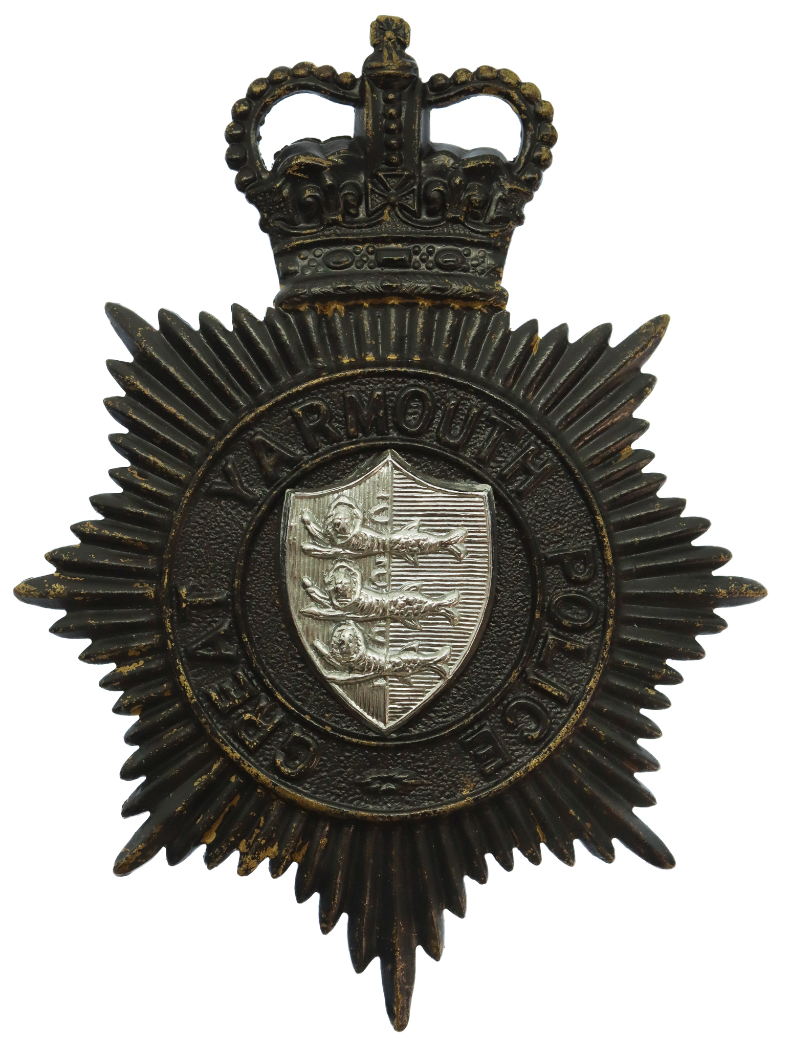 Great Yarmouth Police Night Helmet Plate - Queen's Crown