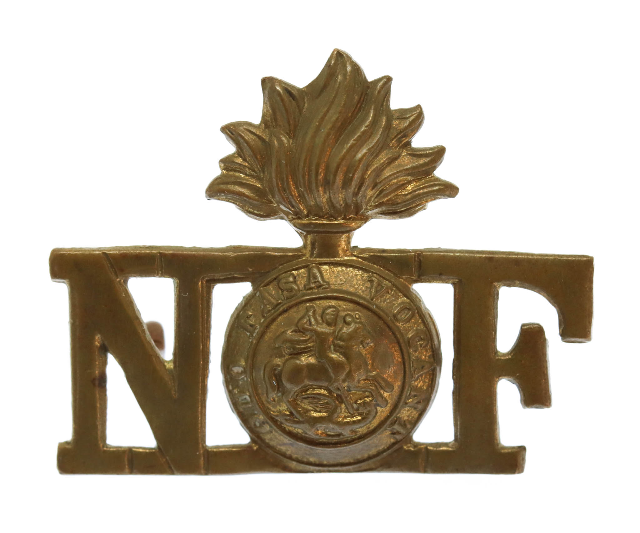 Northumberland Fusiliers Brass Shoulder Title