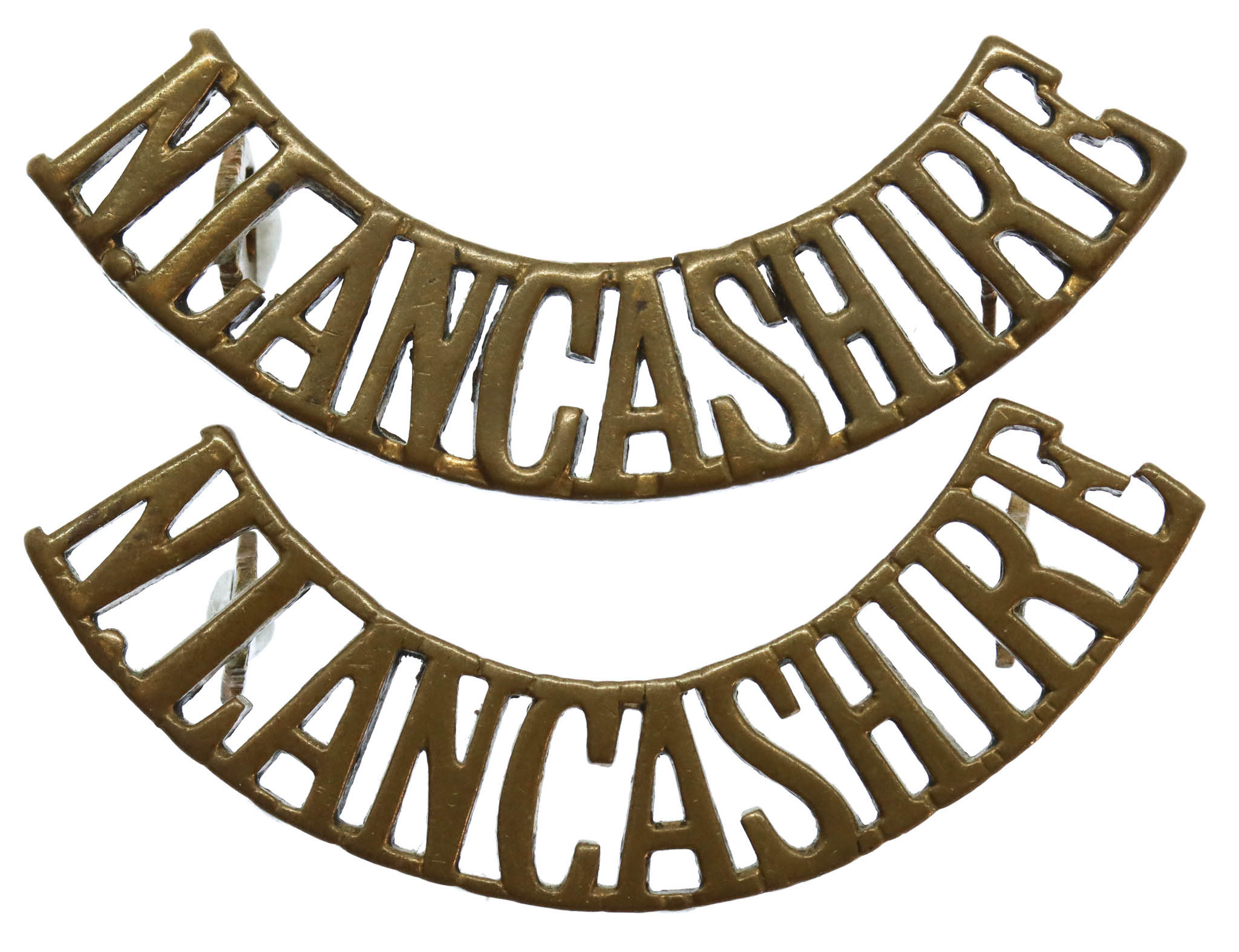 Pair of Loyal North Lancashire Regiment (N.LANCASHIRE) Shoulder Titles
