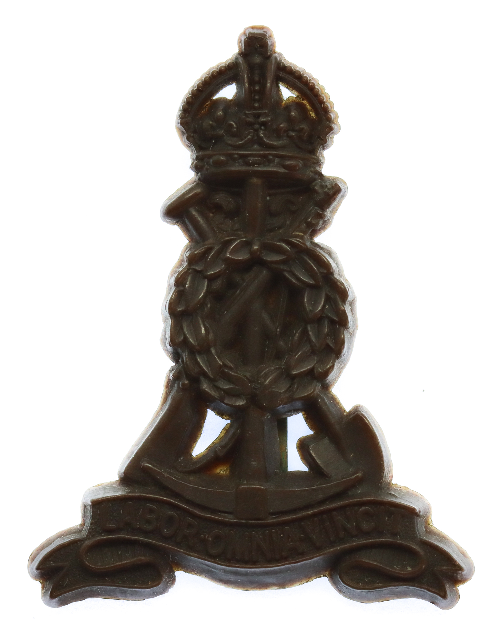 Pioneer Corps WW2 Plastic Economy Cap Badge