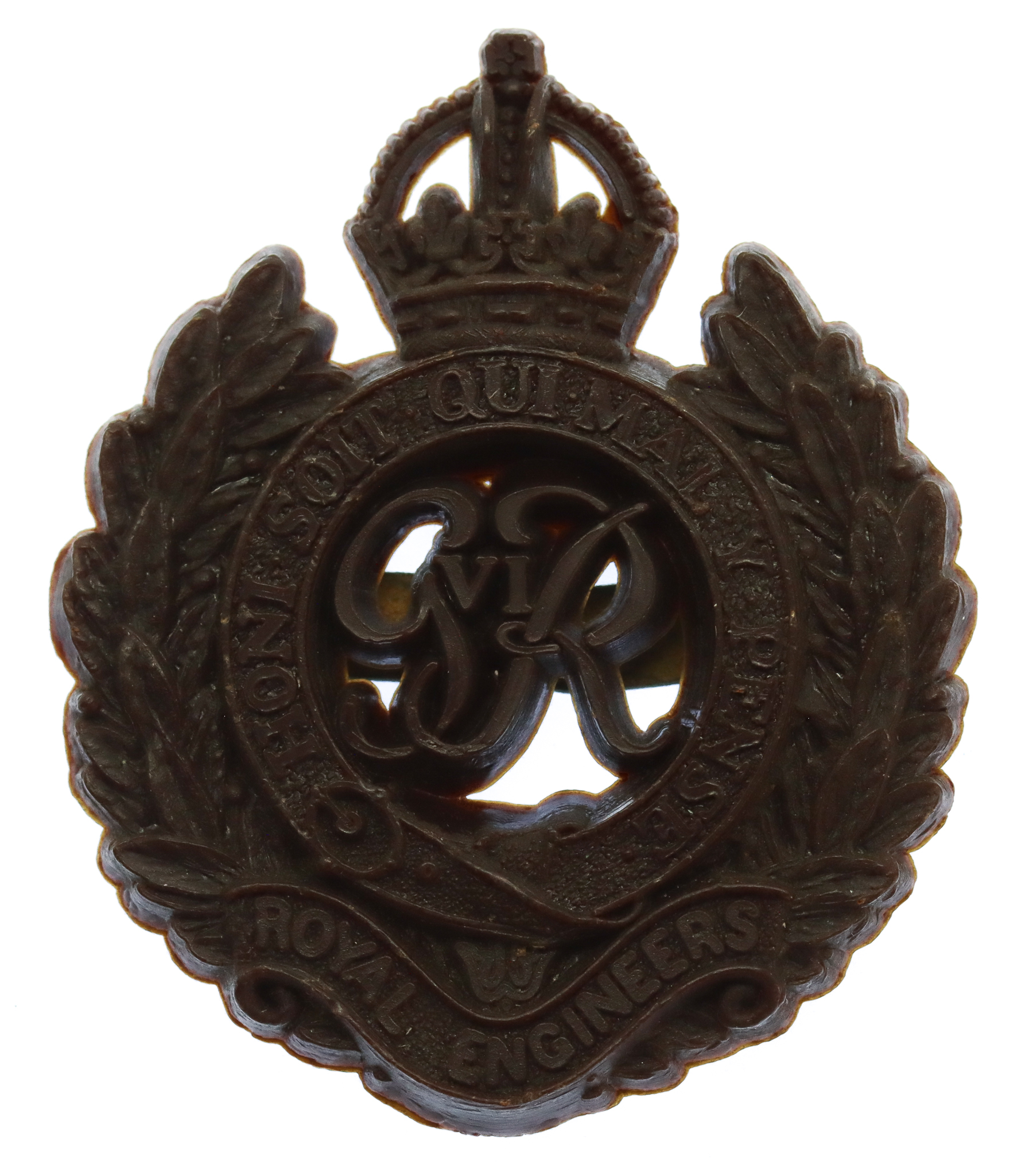 Royal Engineers WW2 Plastic Economy Cap Badge 