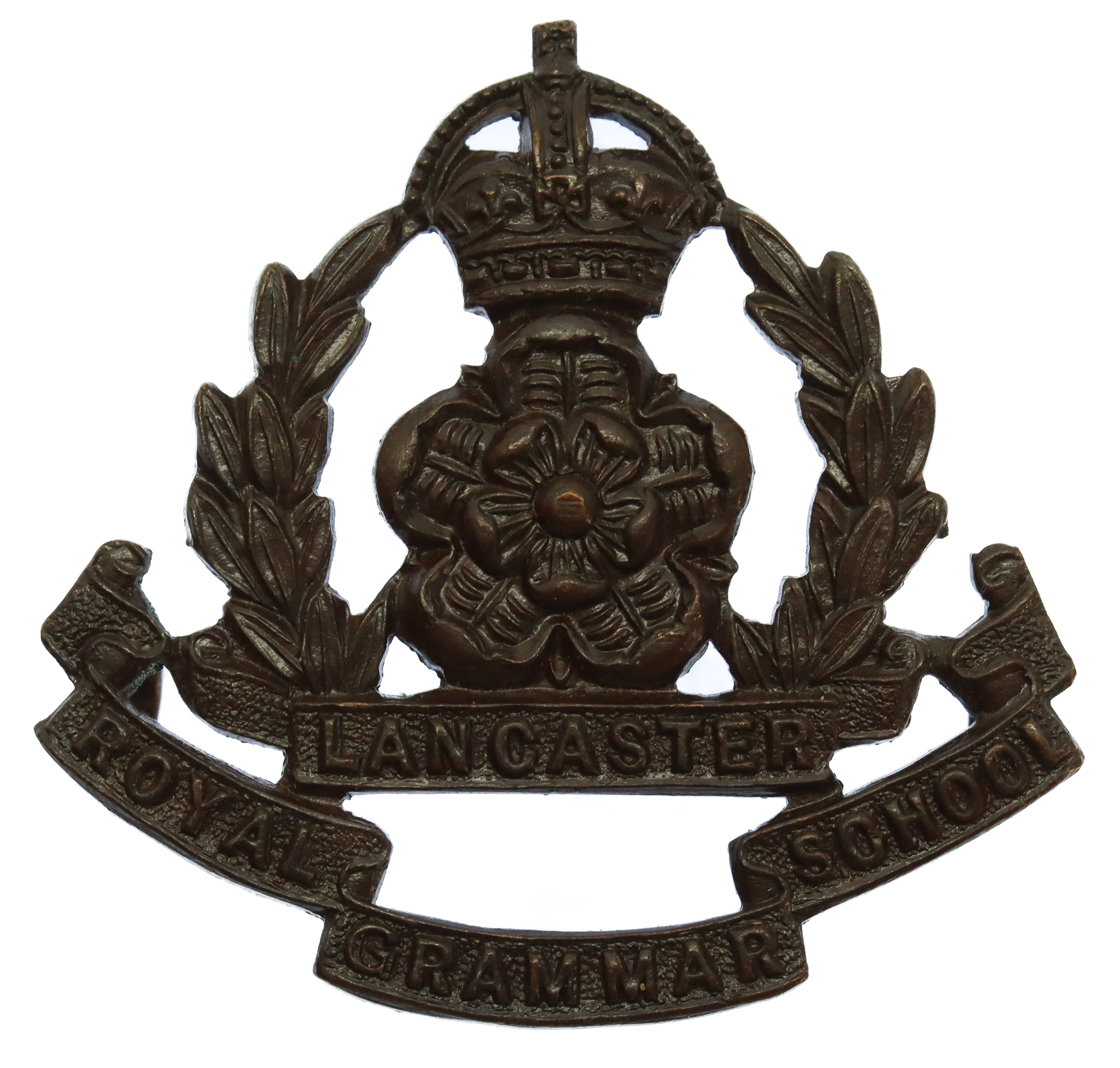 Royal Grammar School Lancaster C.C.F. Cap Badge - King's Crown